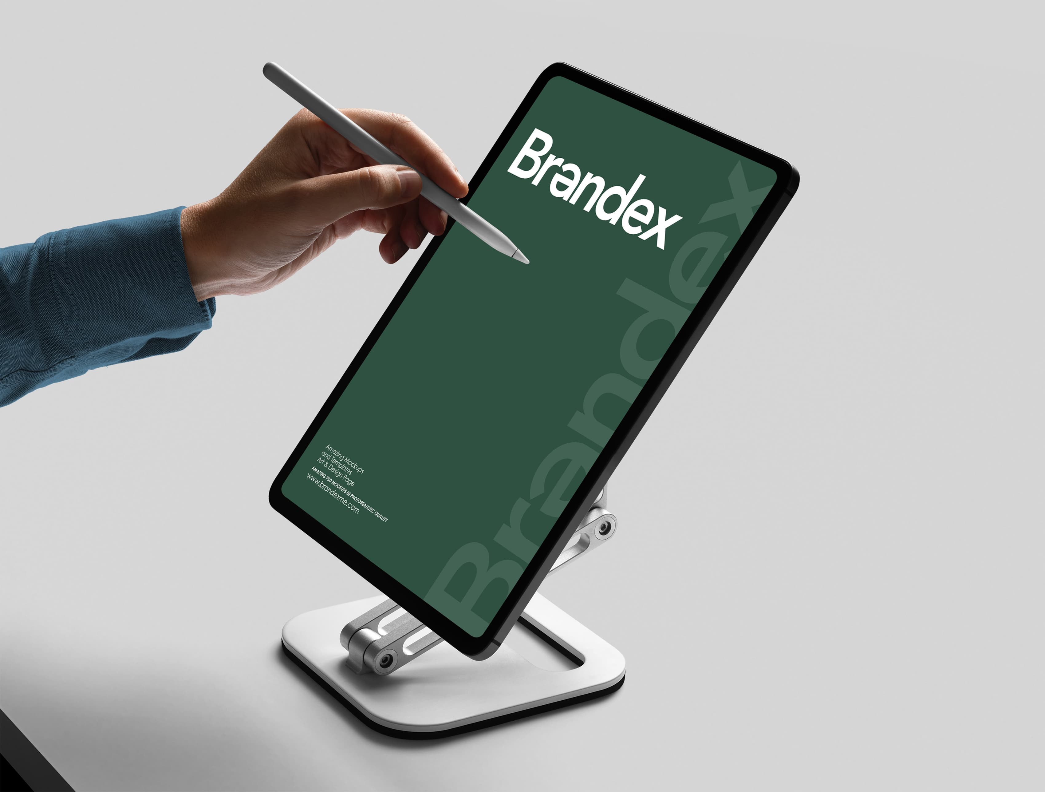 Digital tablet on stand mockup