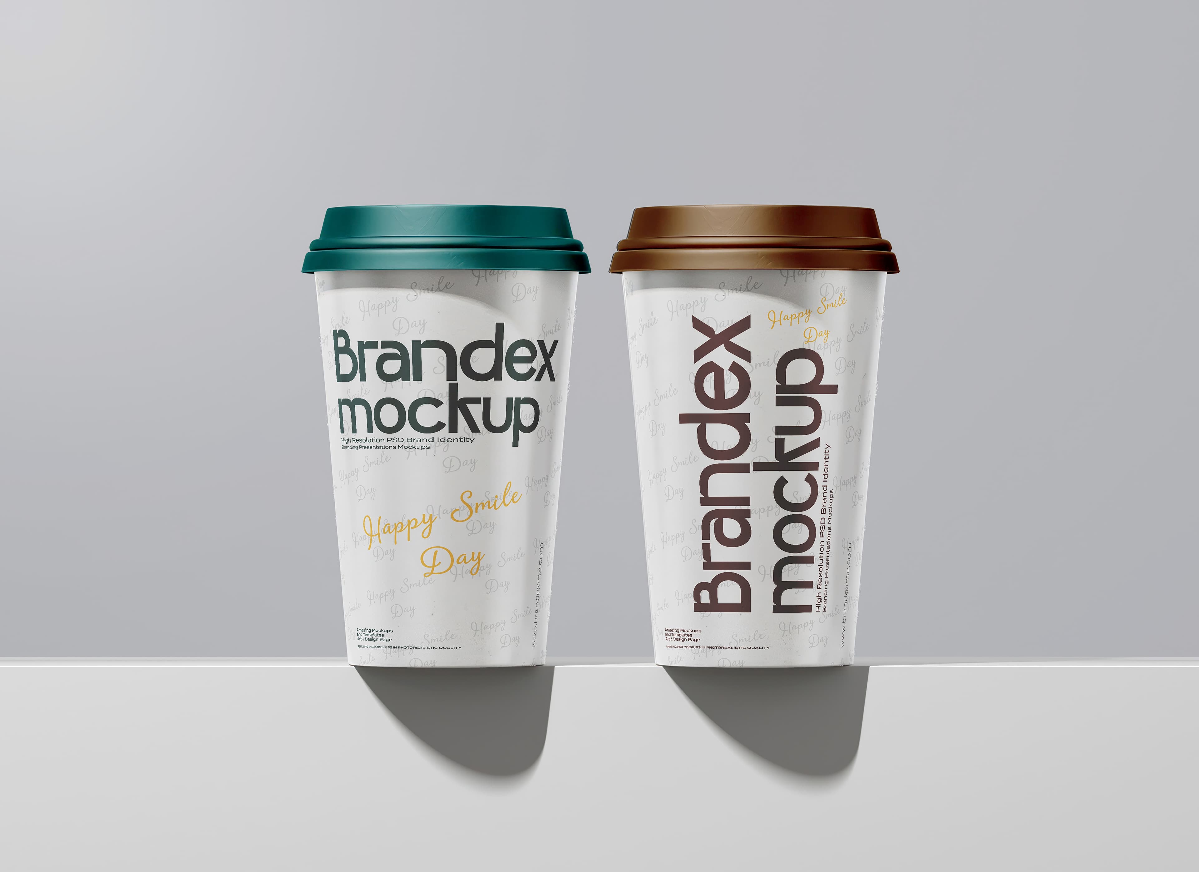 Dual color coffee cup mockup