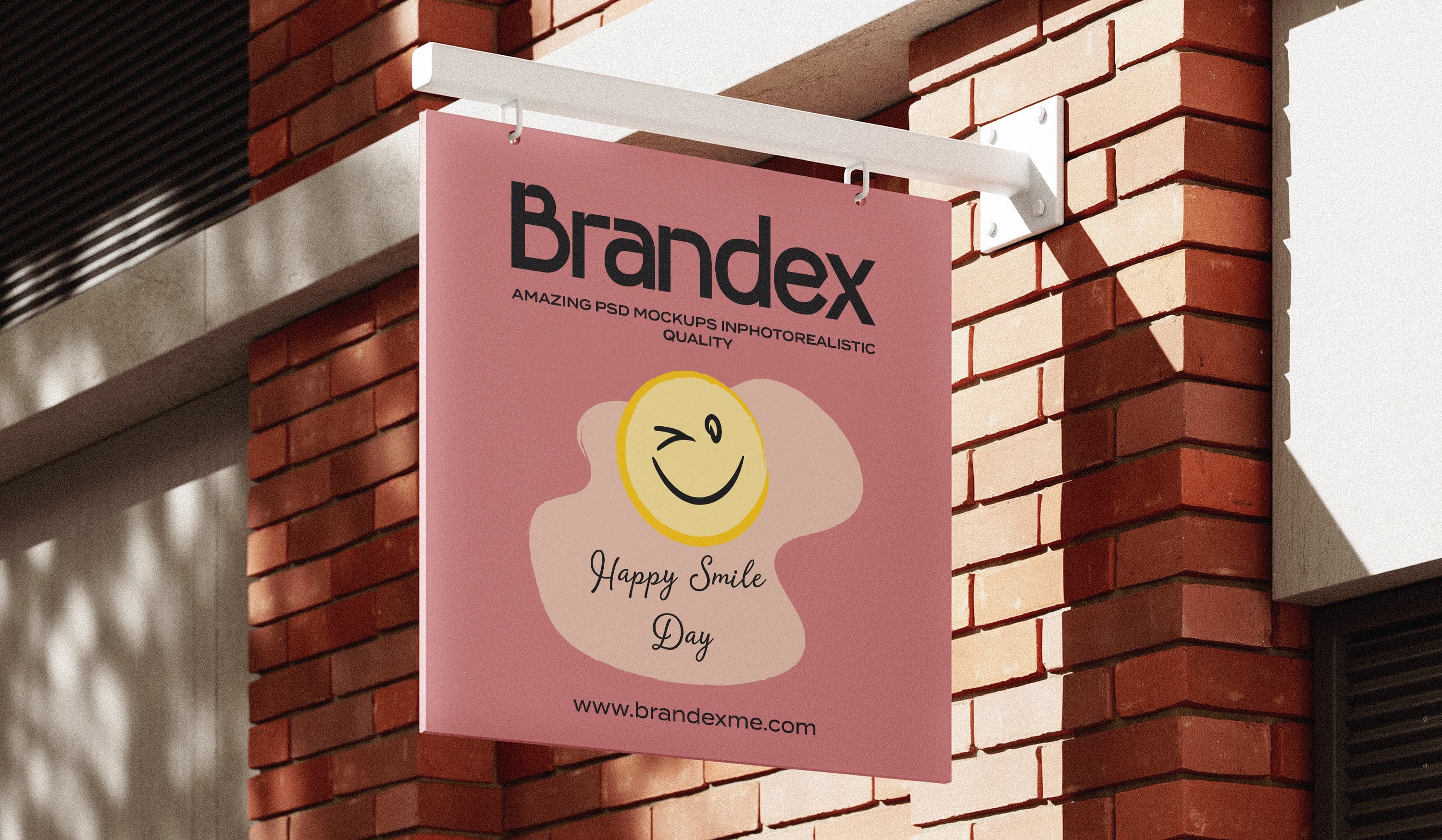 Hanging square sign mockup