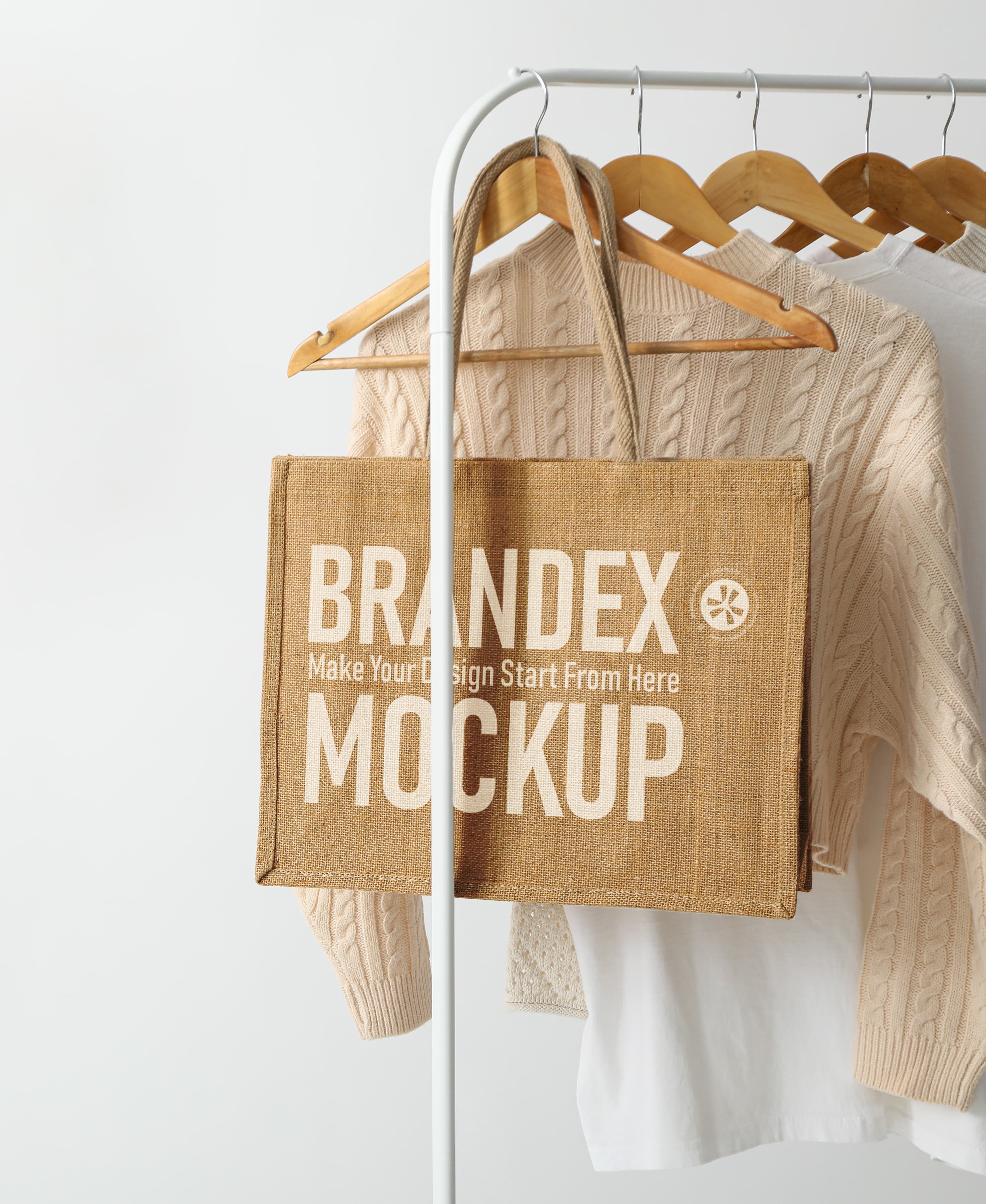 Woven tote bag mockup