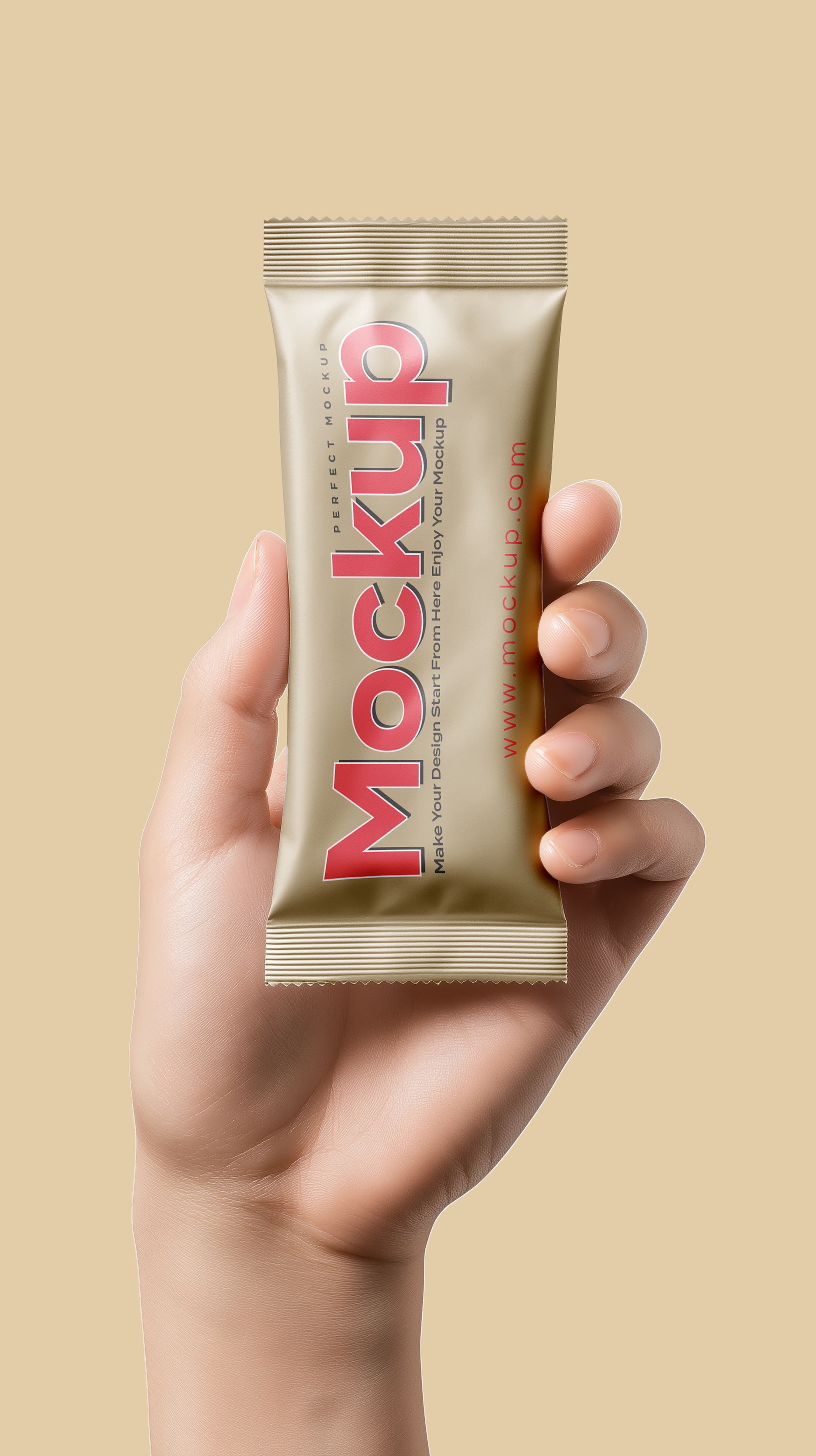 Handheld snack bar mockup