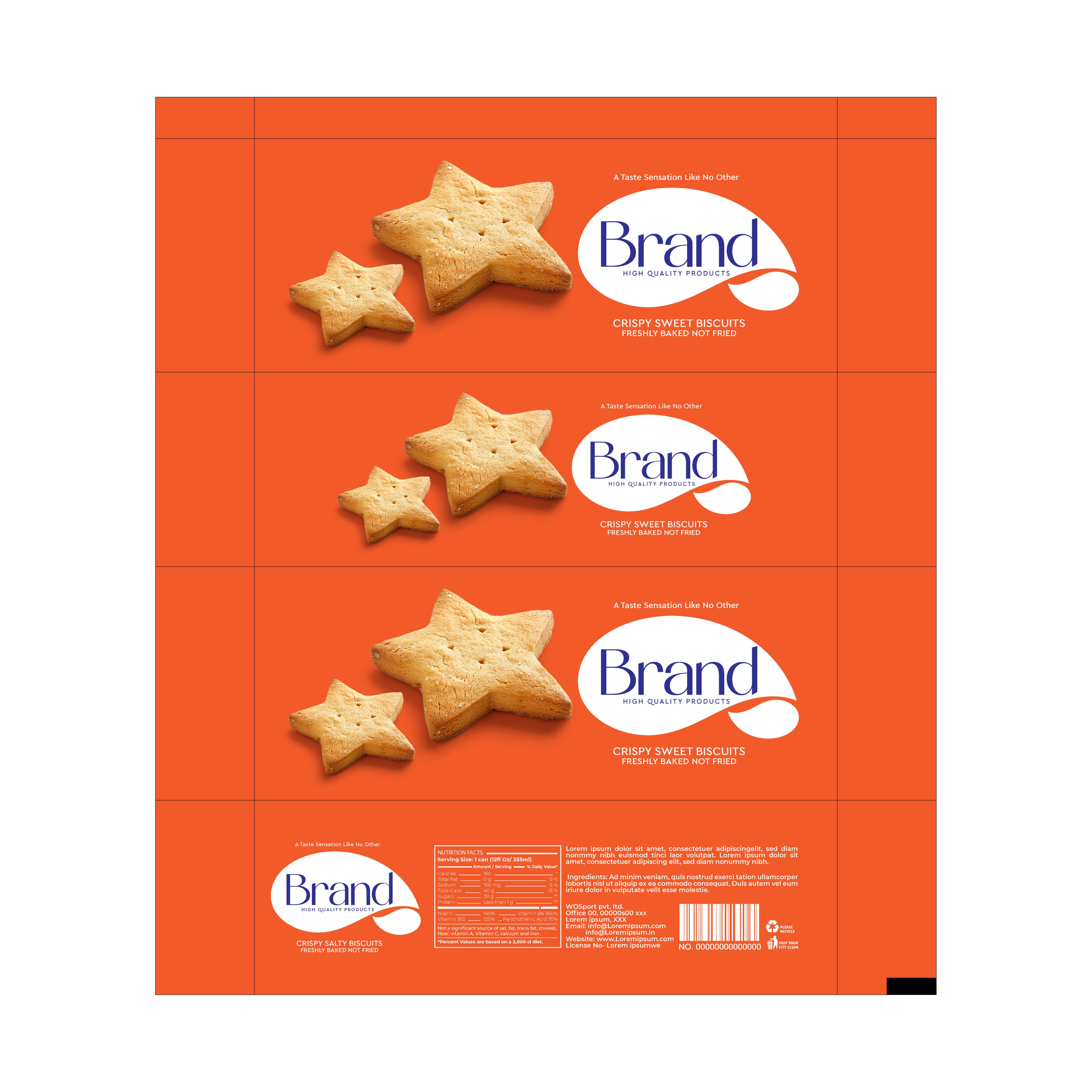 Star-shaped biscuit box packaging design
