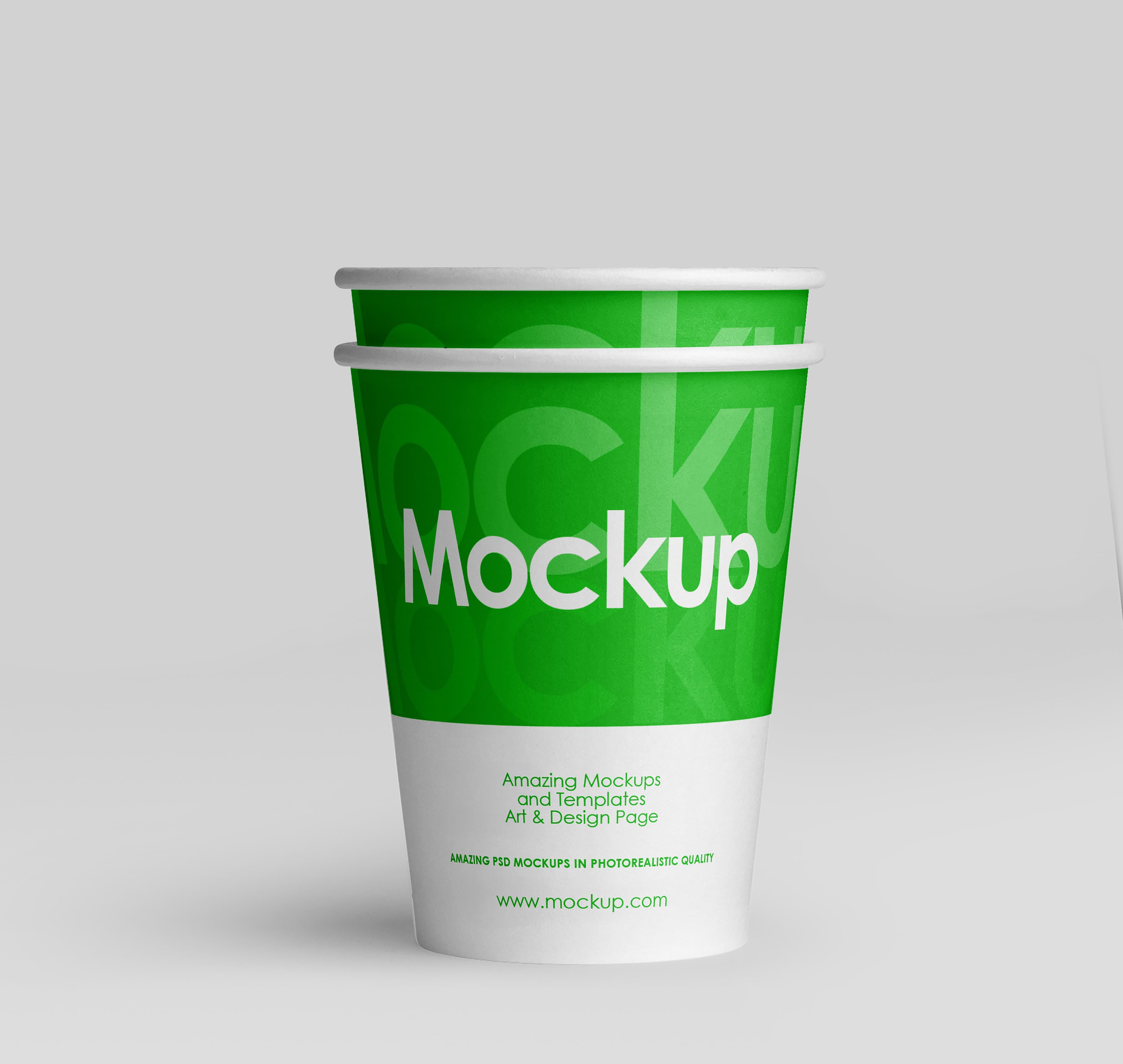 Vibrant green paper cup mockup