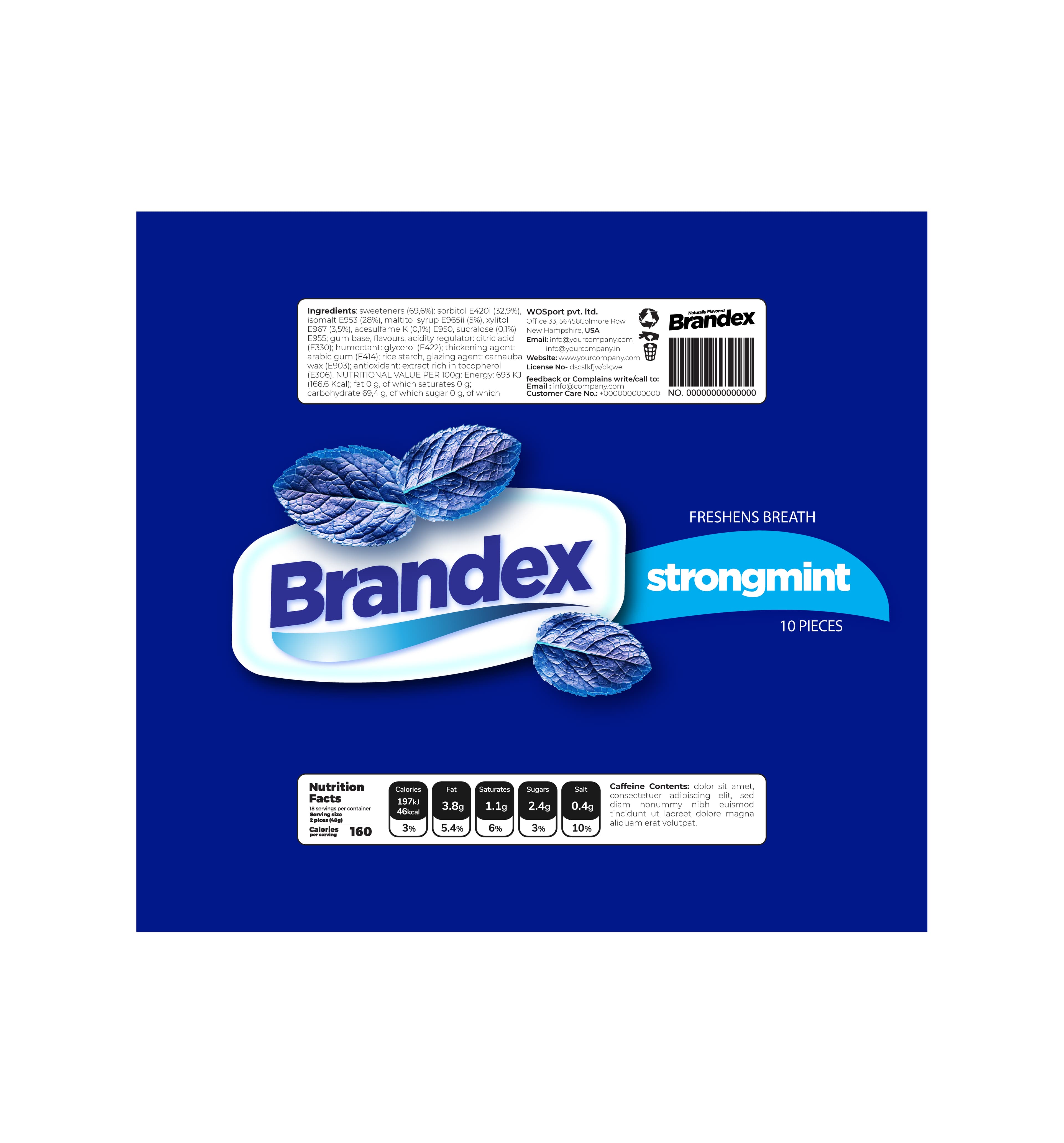 Fresh Blue Mint Candy Box Packaging
