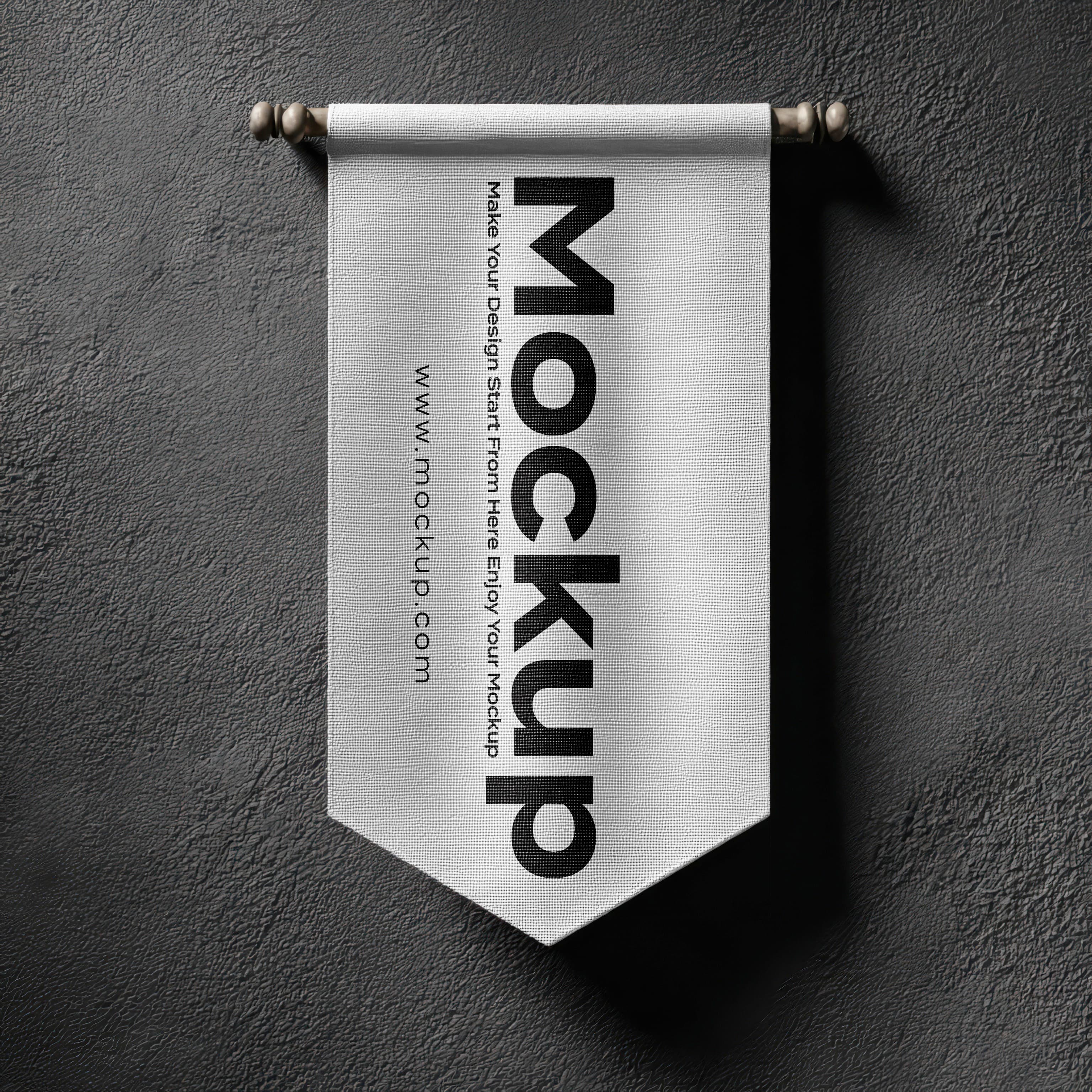 Vertical fabric banner mockup