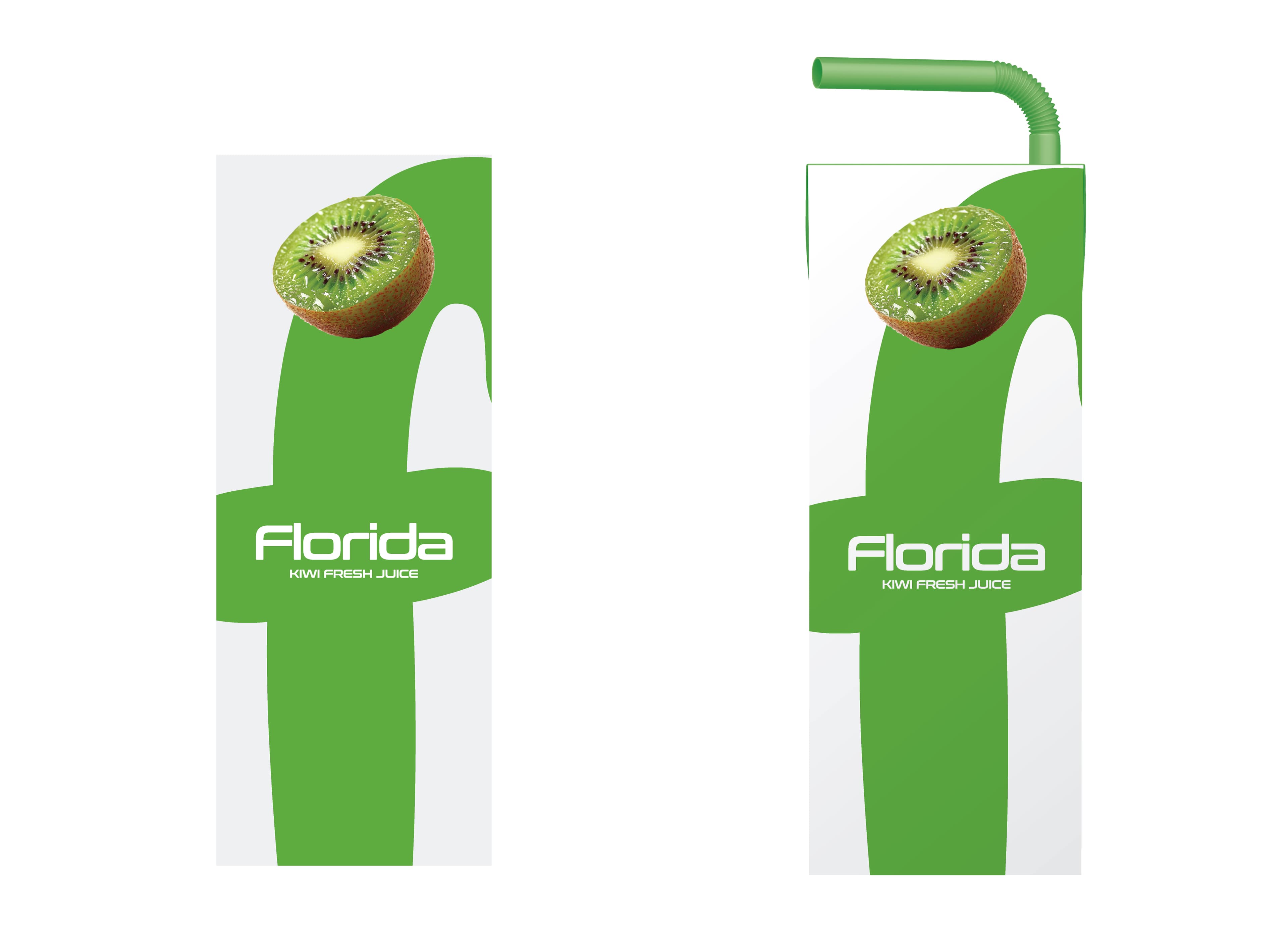 Modern kiwi juice carton packaging design