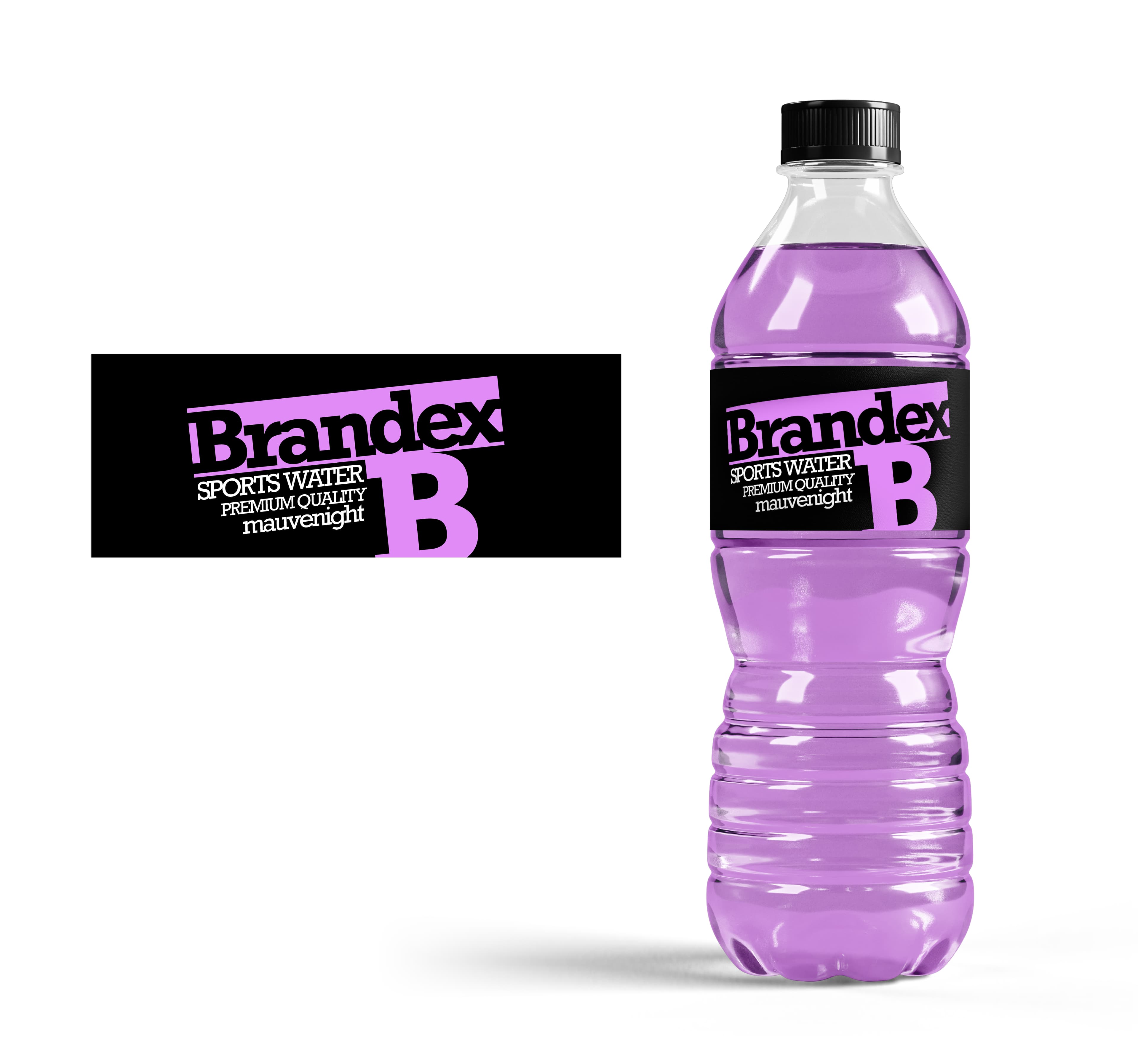 Mauve Black Label Energy Drink Sports Water Bottle Packaging