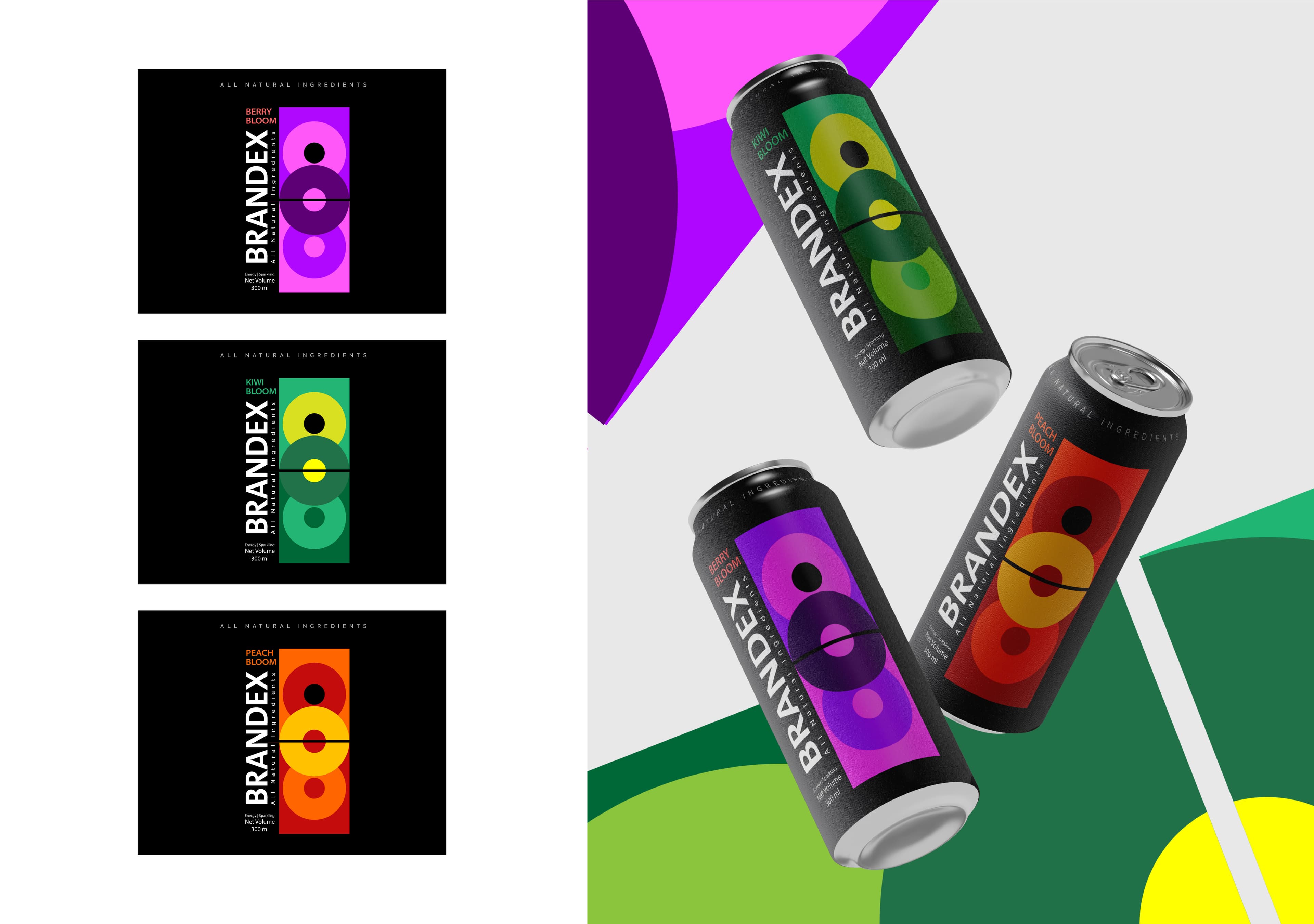 Vibrant energy drink can packaging design
