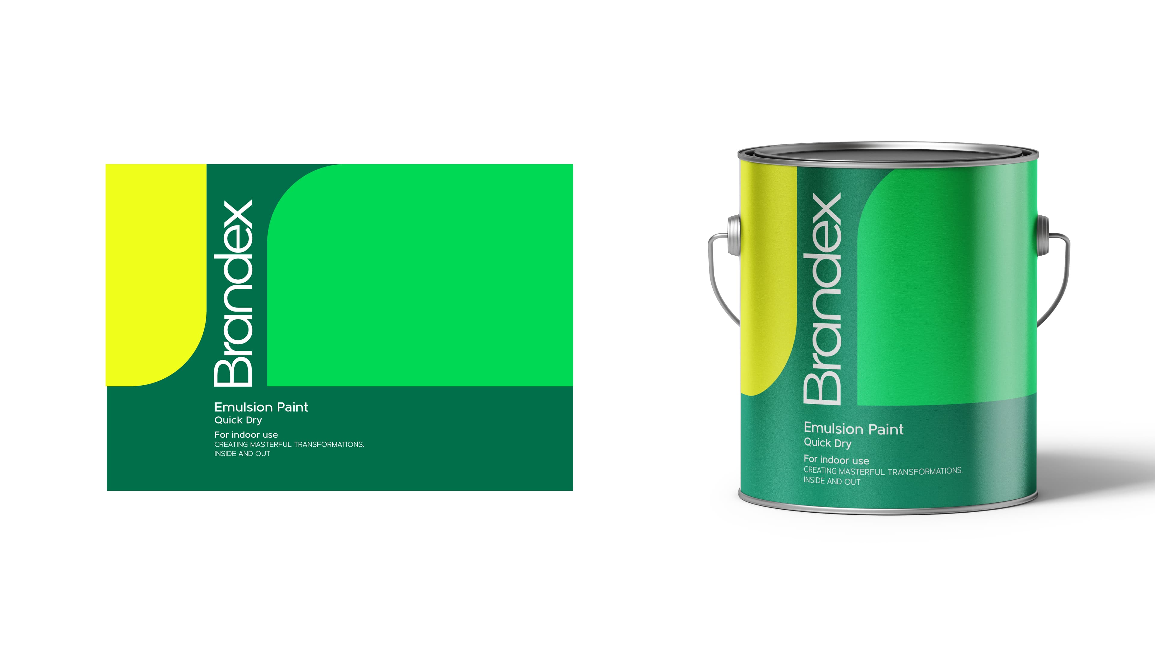 Vibrant two-tone paint packaging design