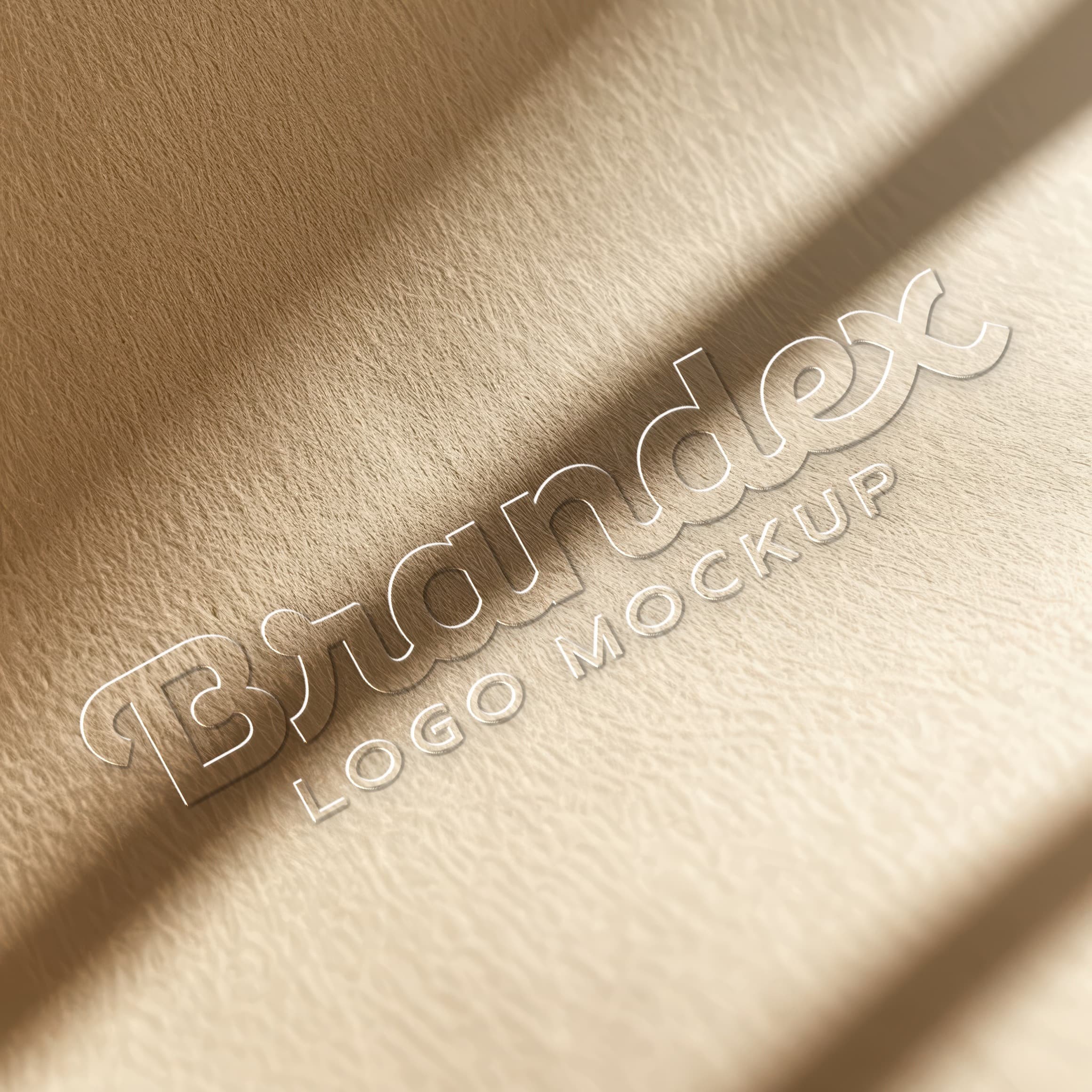 Embossed logo on textured paper mockup