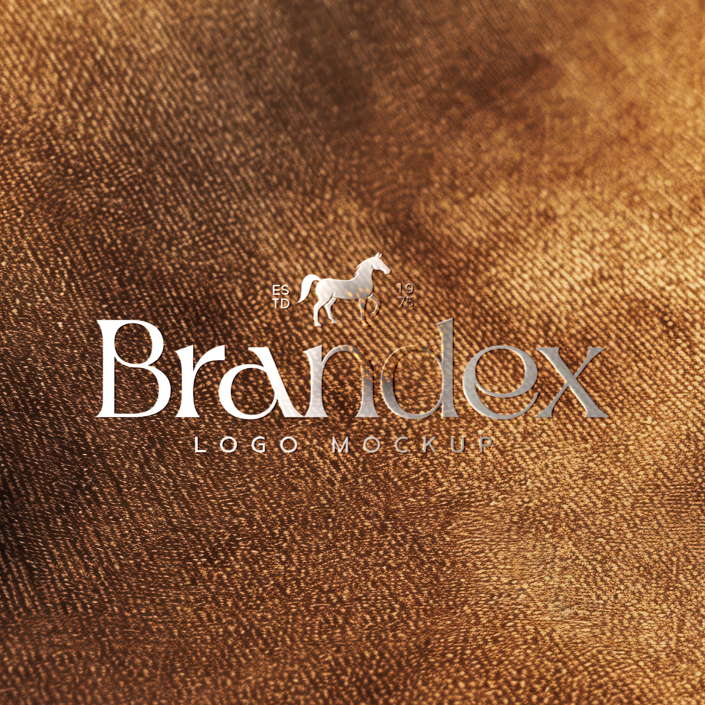 Textured gold fabric logo mockup