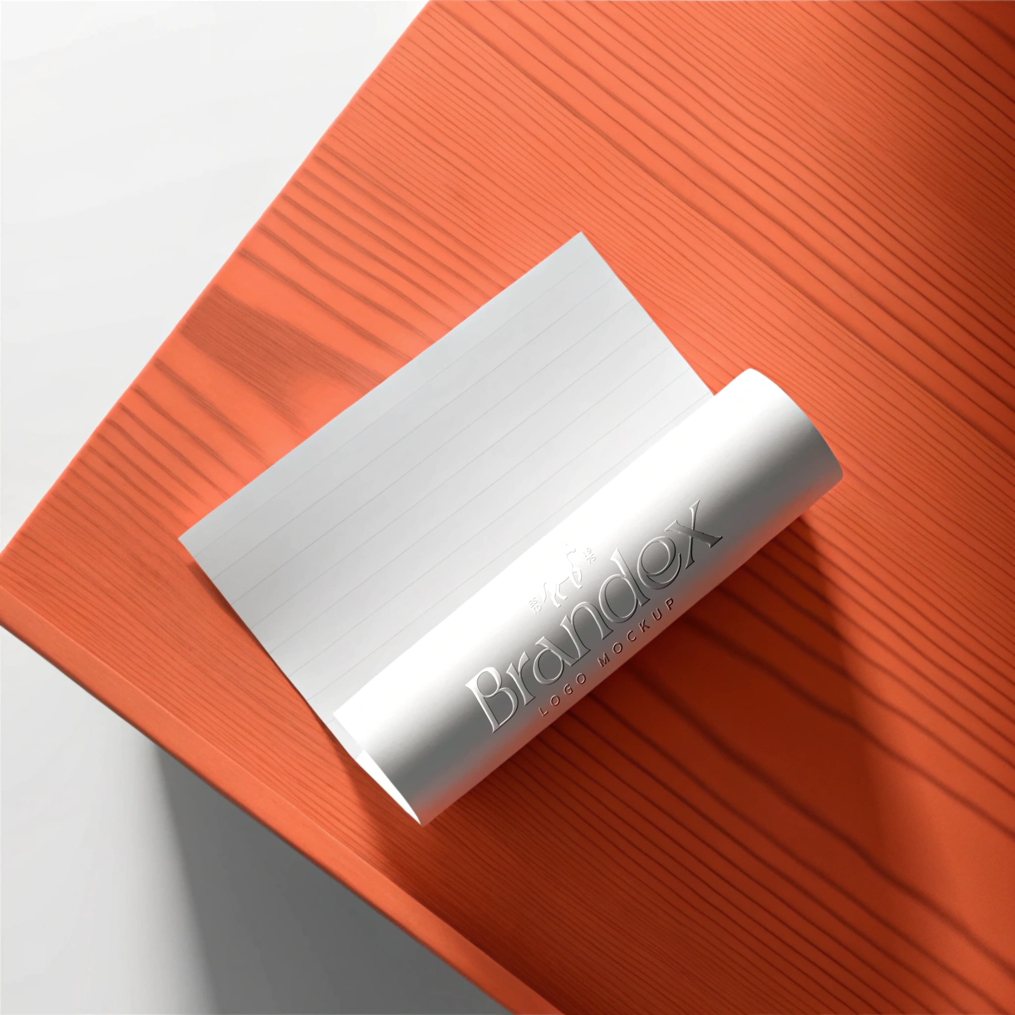 Embossed logo paper roll mockup
