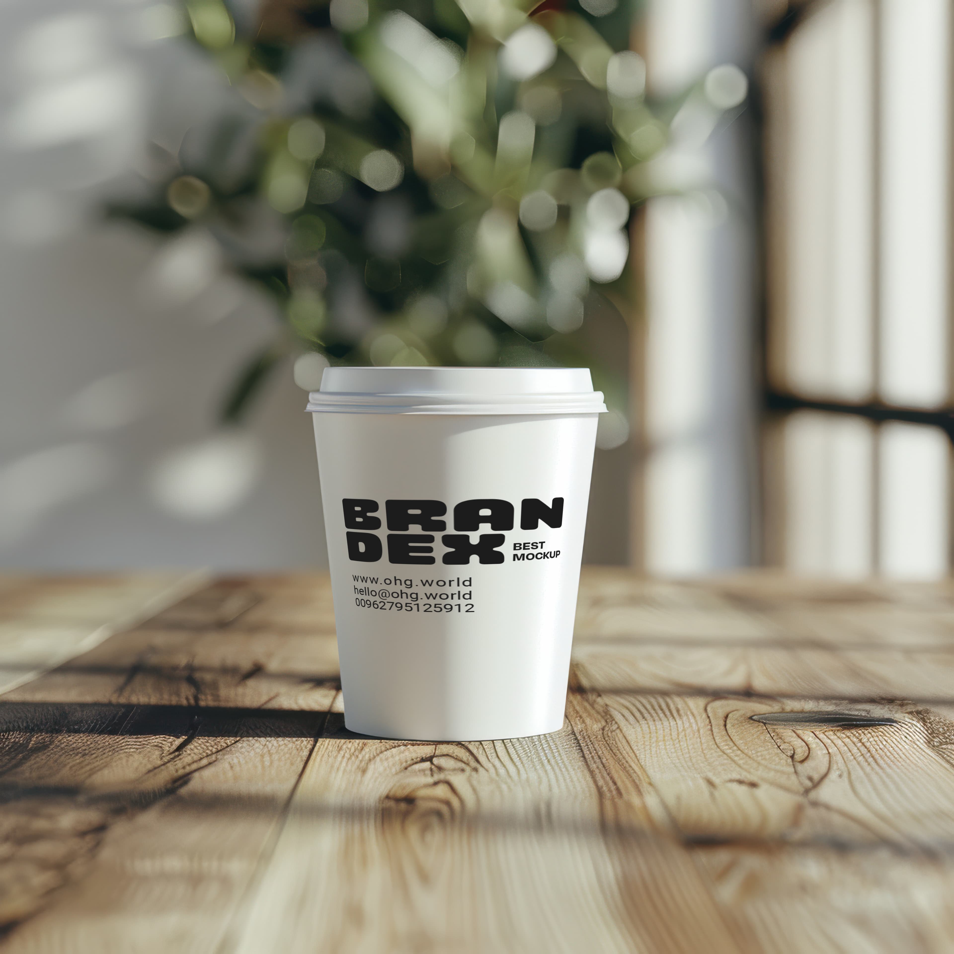 White takeaway coffee cup mockup