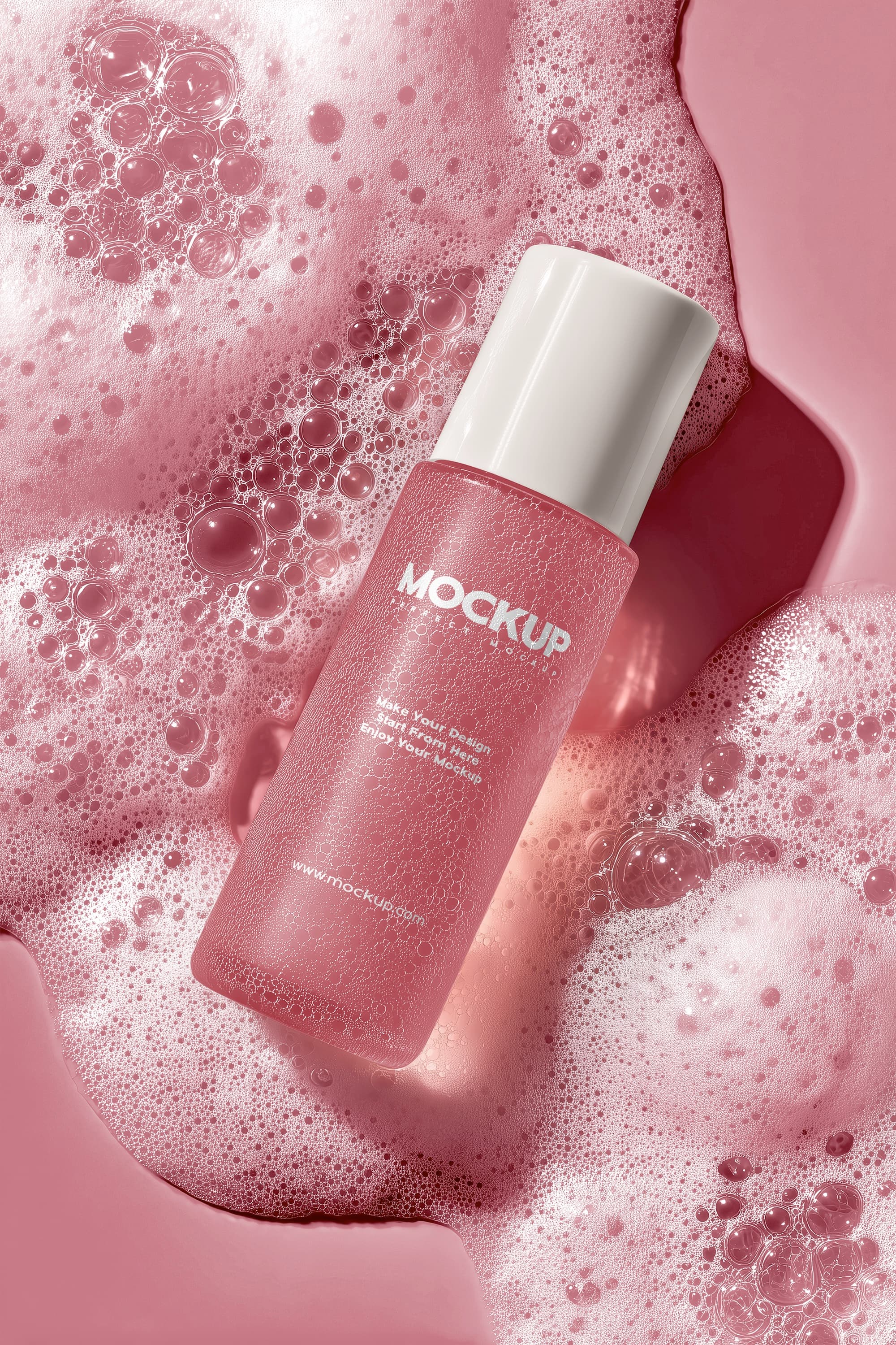 Pink frosted cosmetic mockup