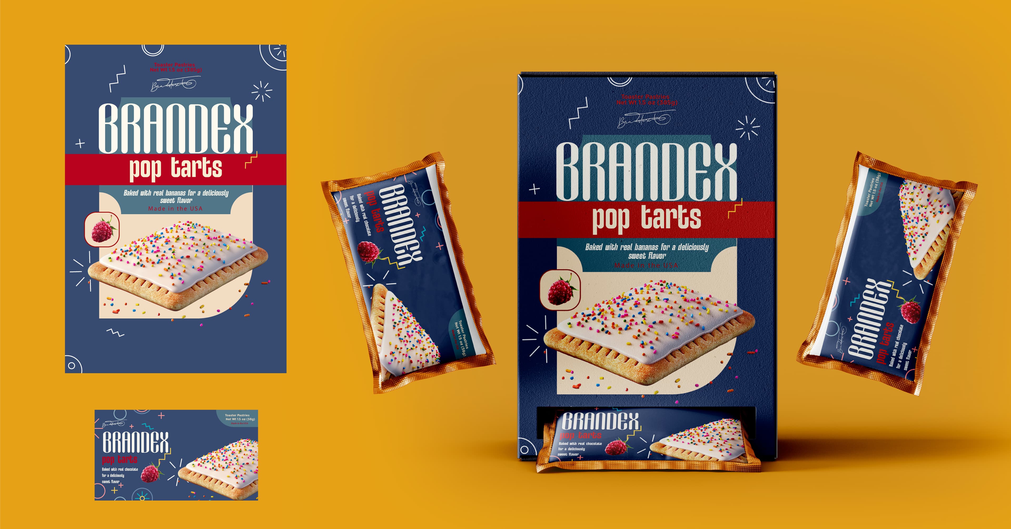 Playful pop tarts box packaging design