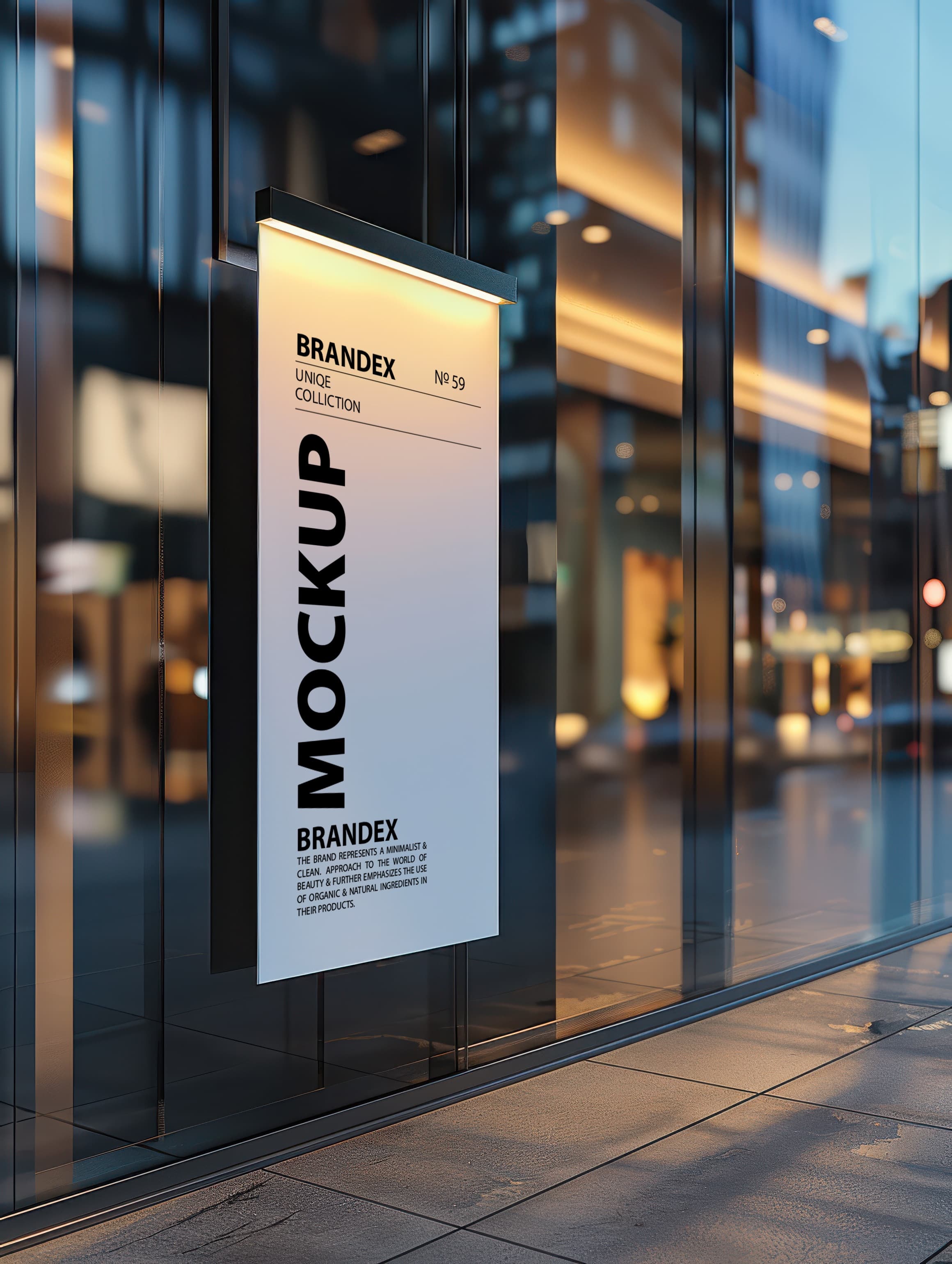 Modern storefront signage mockup