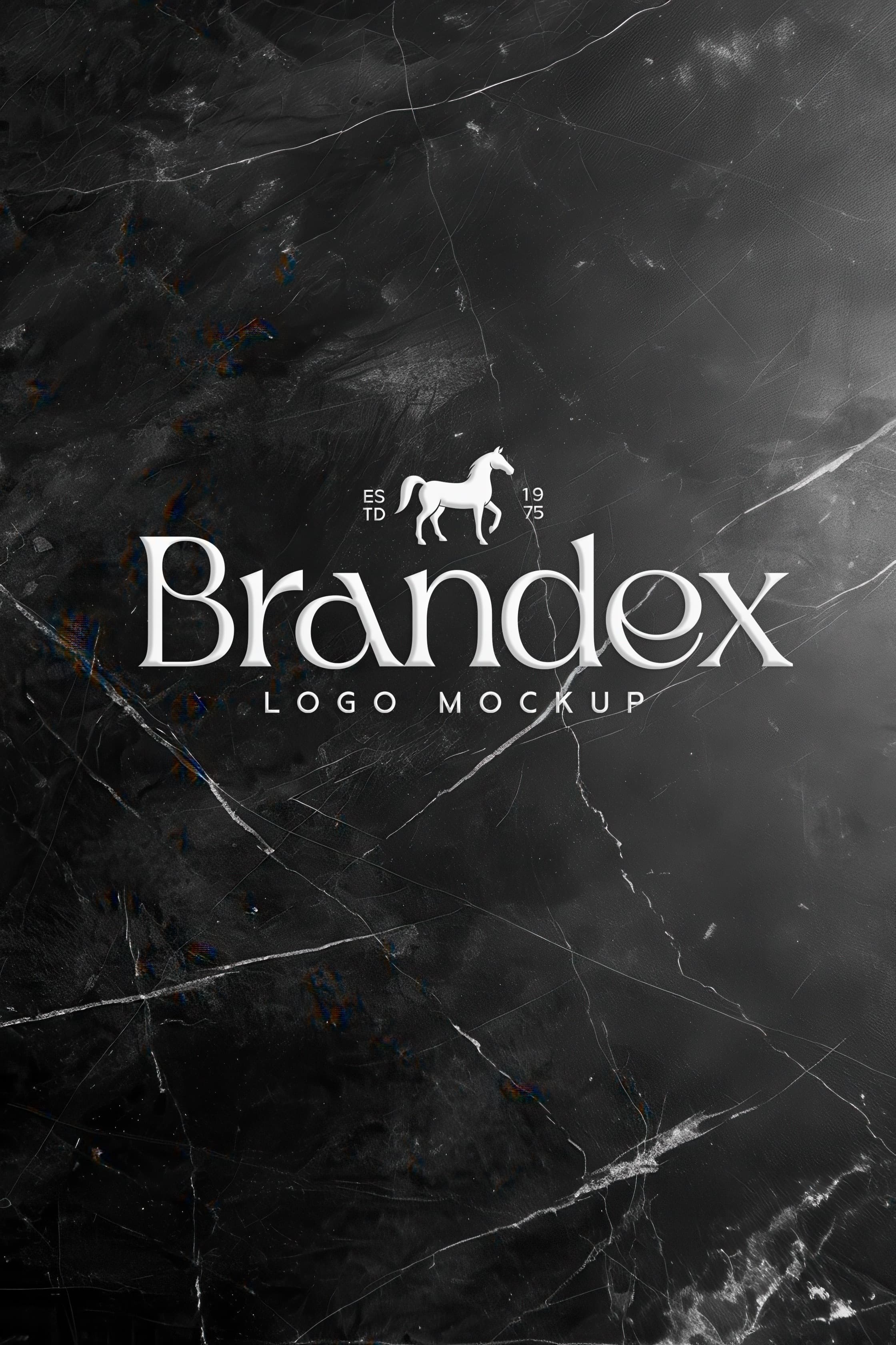 Elegant Dark Marble Texture Branding Logo Mockup