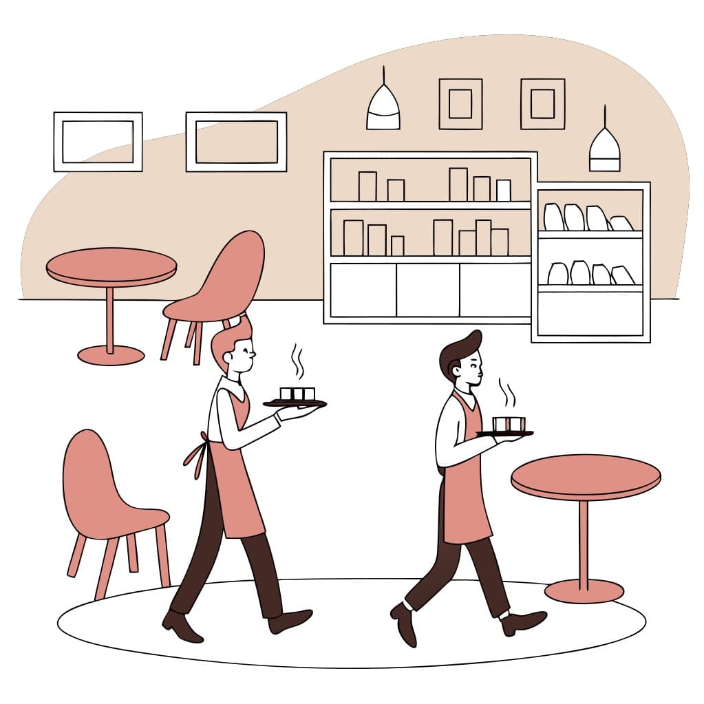 Whimsical Cocoa Cafe Vector Illustration