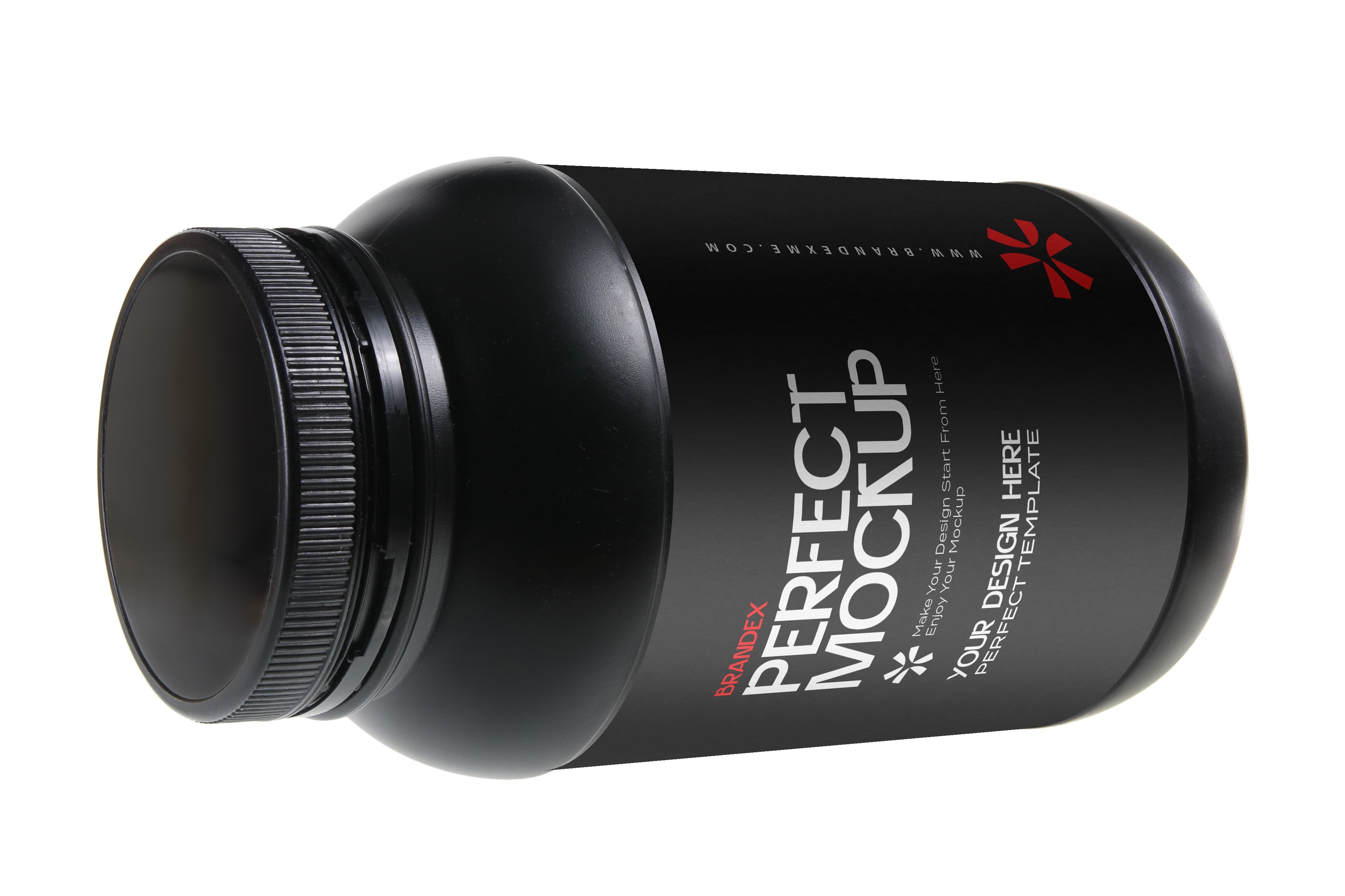 Black protein jar mockup