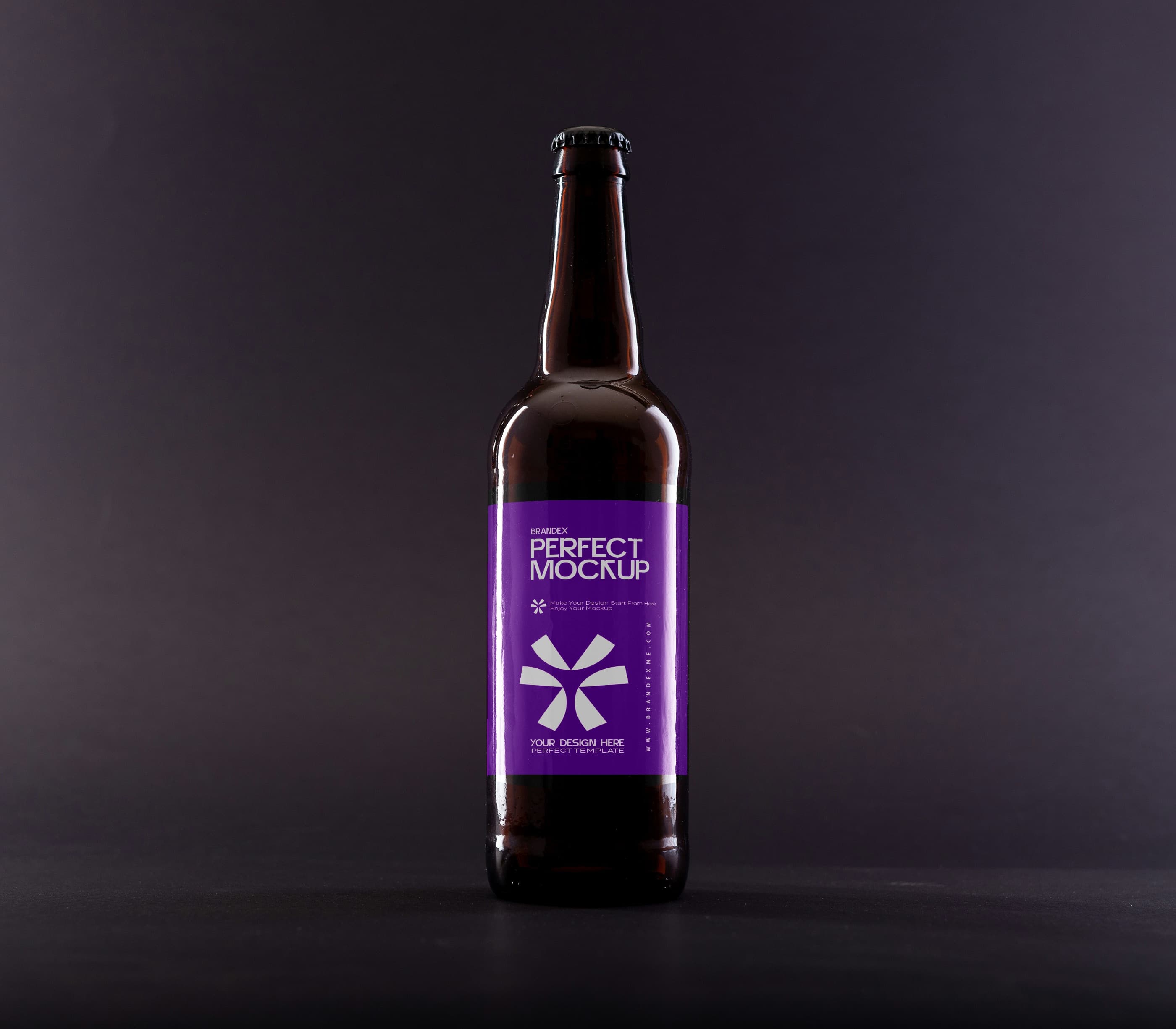 Dark beer with purple label mockup