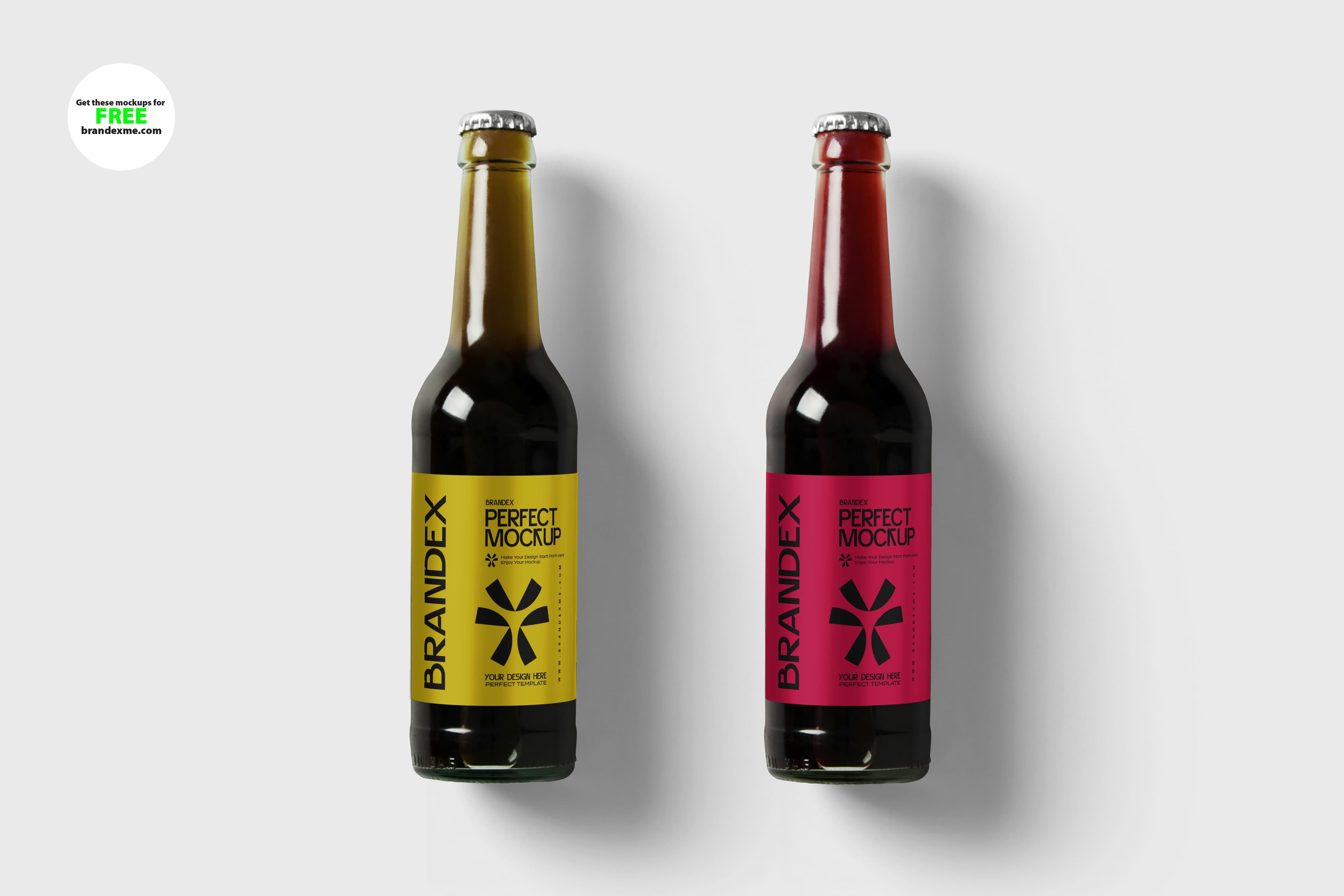 Brown beer label mockup
