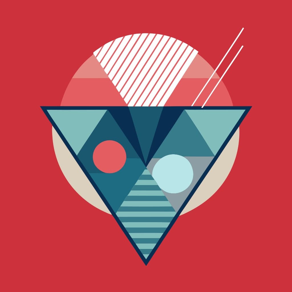 Abstract Geometric Icon Design in Blue and White