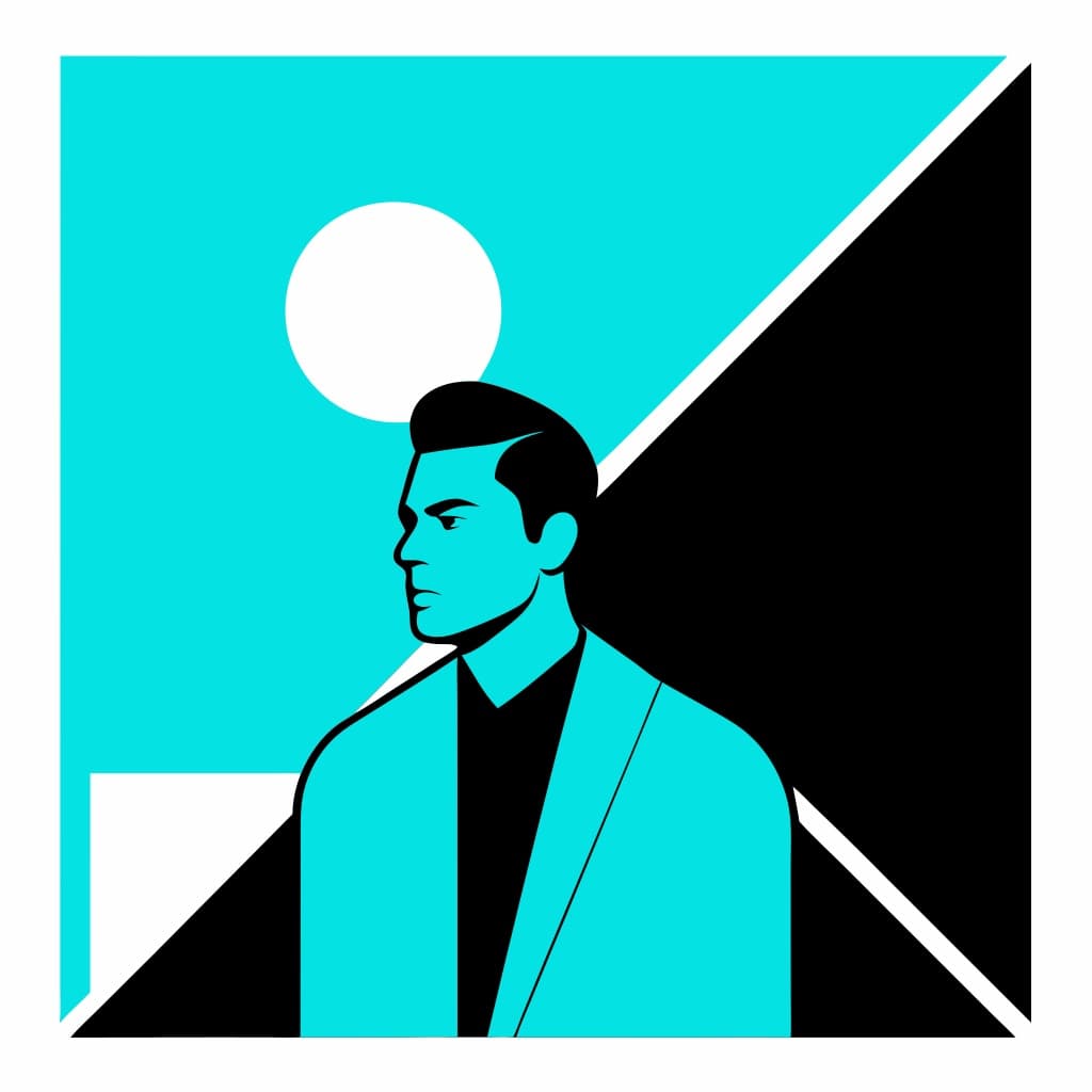 Abstract Blue Line Art Icon Design