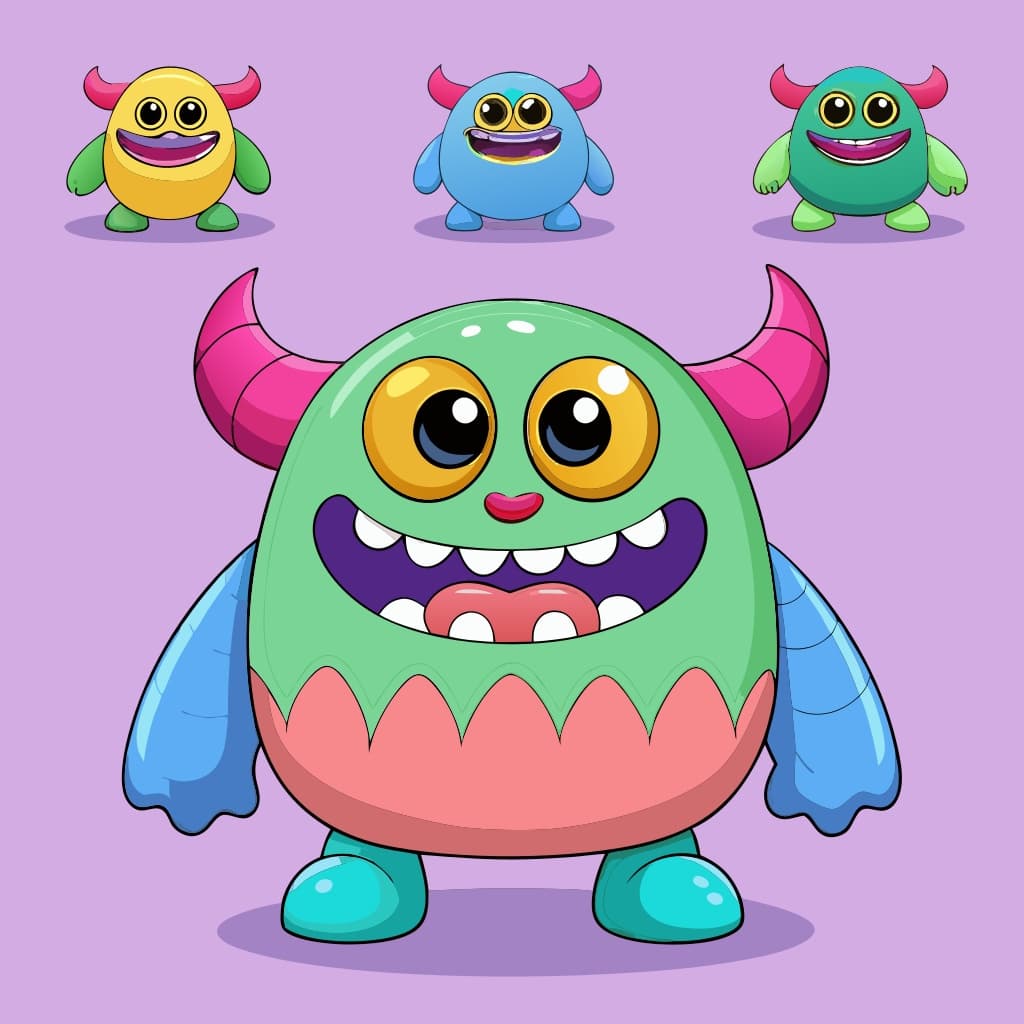 Quirky Monster Cartoon Illustration