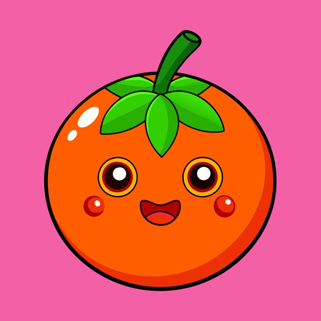 Vibrant Orange Fruit Icon Design
