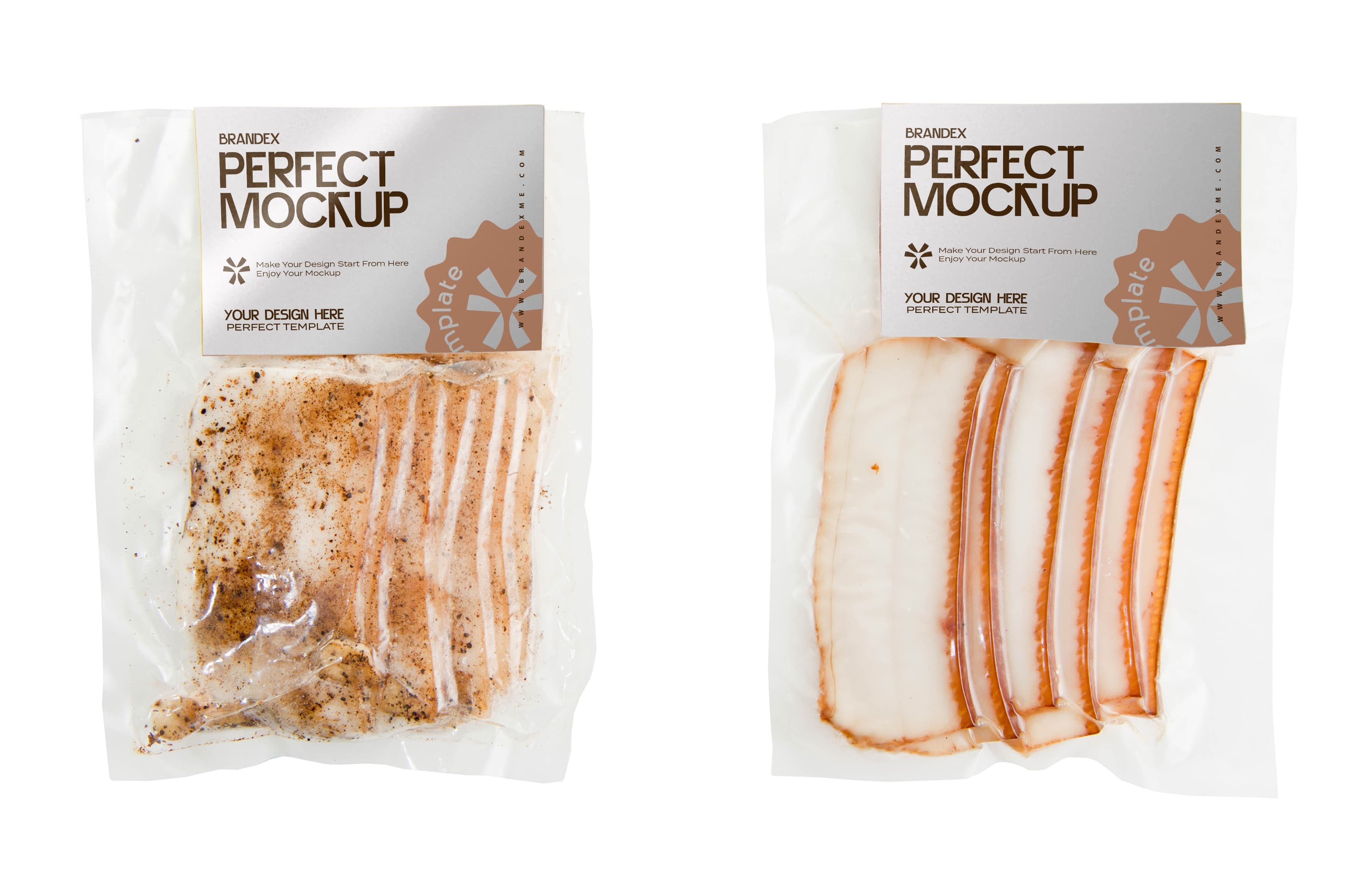 Vacuum sealed meat mockup