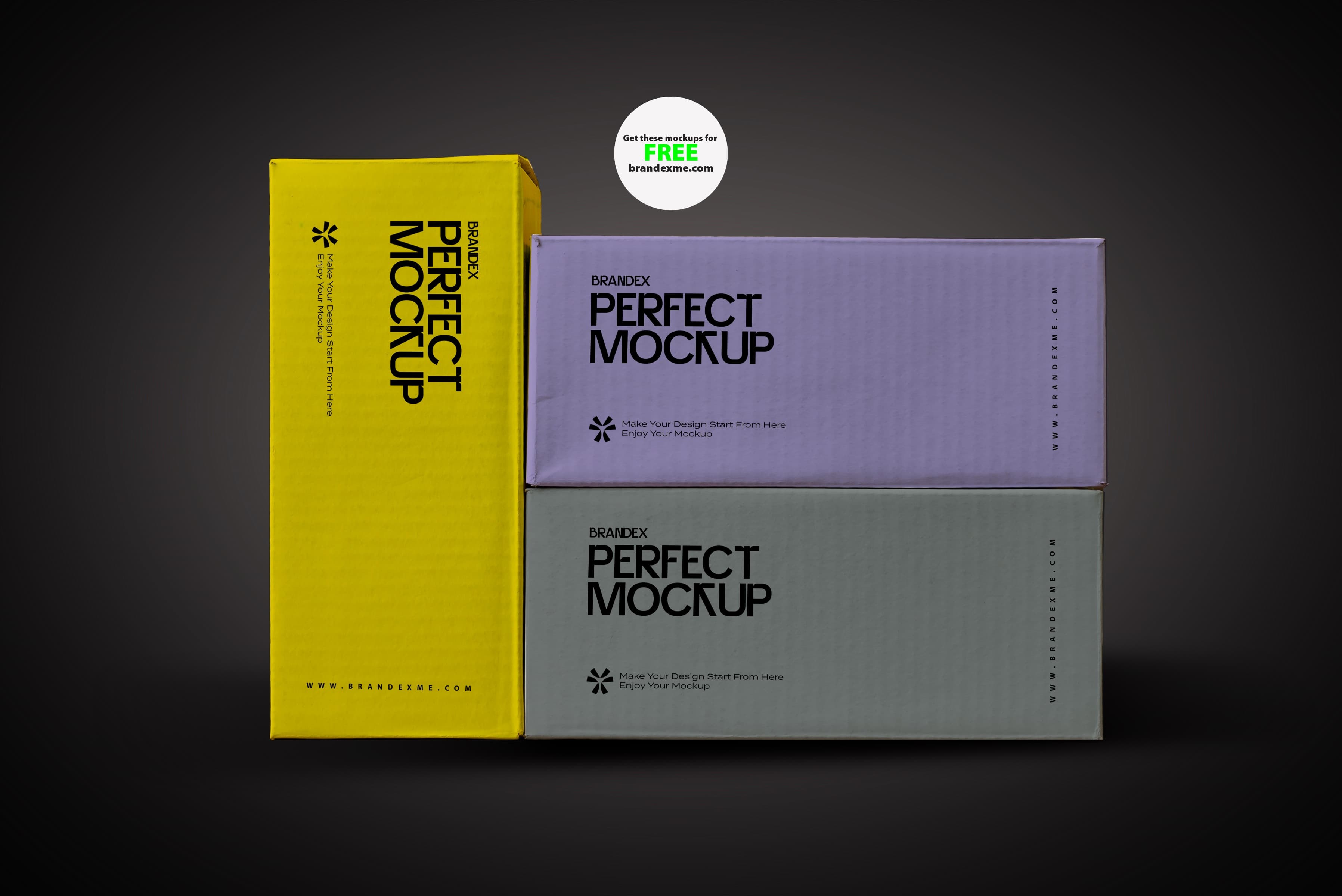 Stacked cardboard boxes mockup