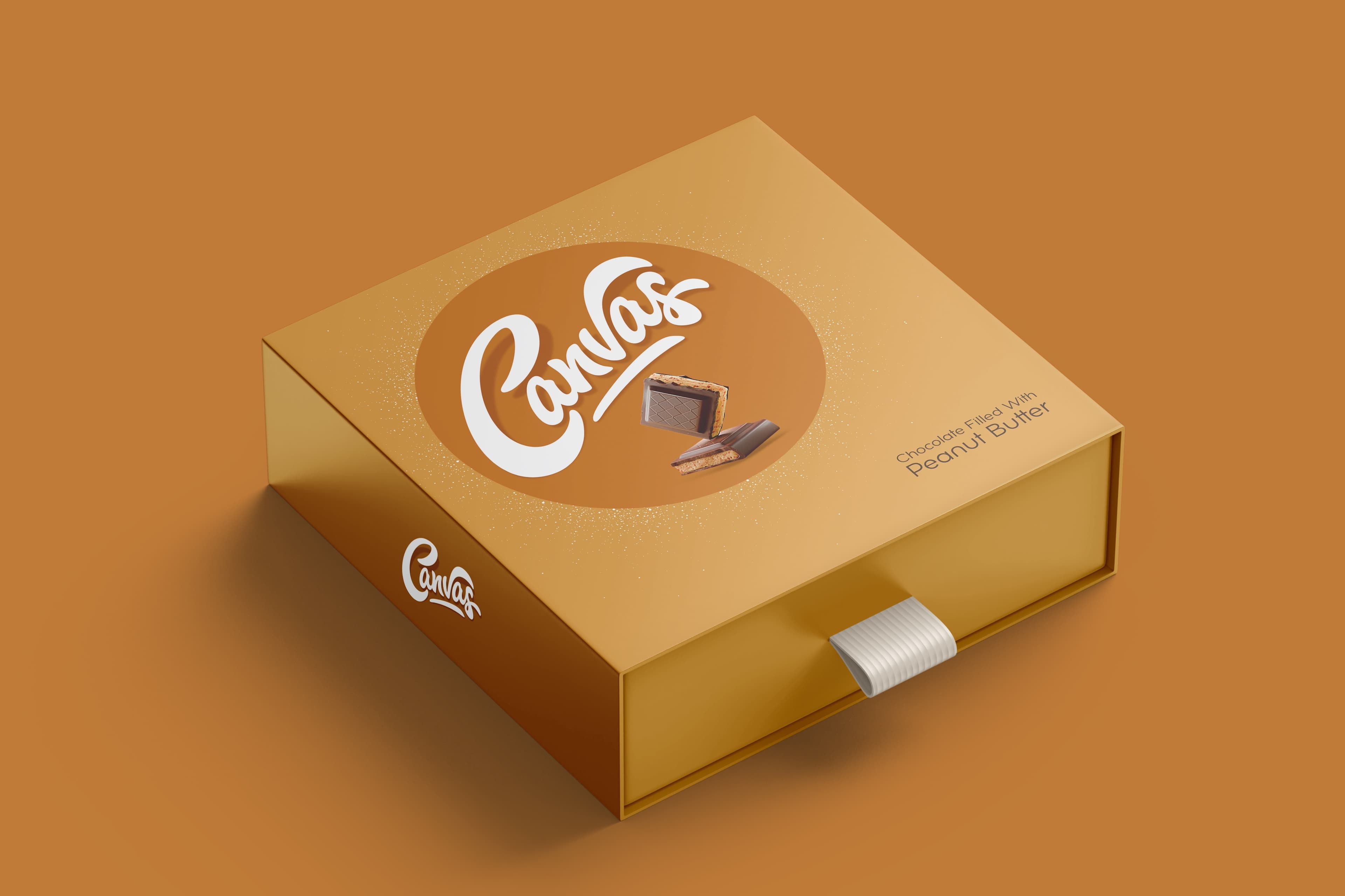 Canvas Chocolate Filled with Peanut Butter Kraft Box Packaging Template