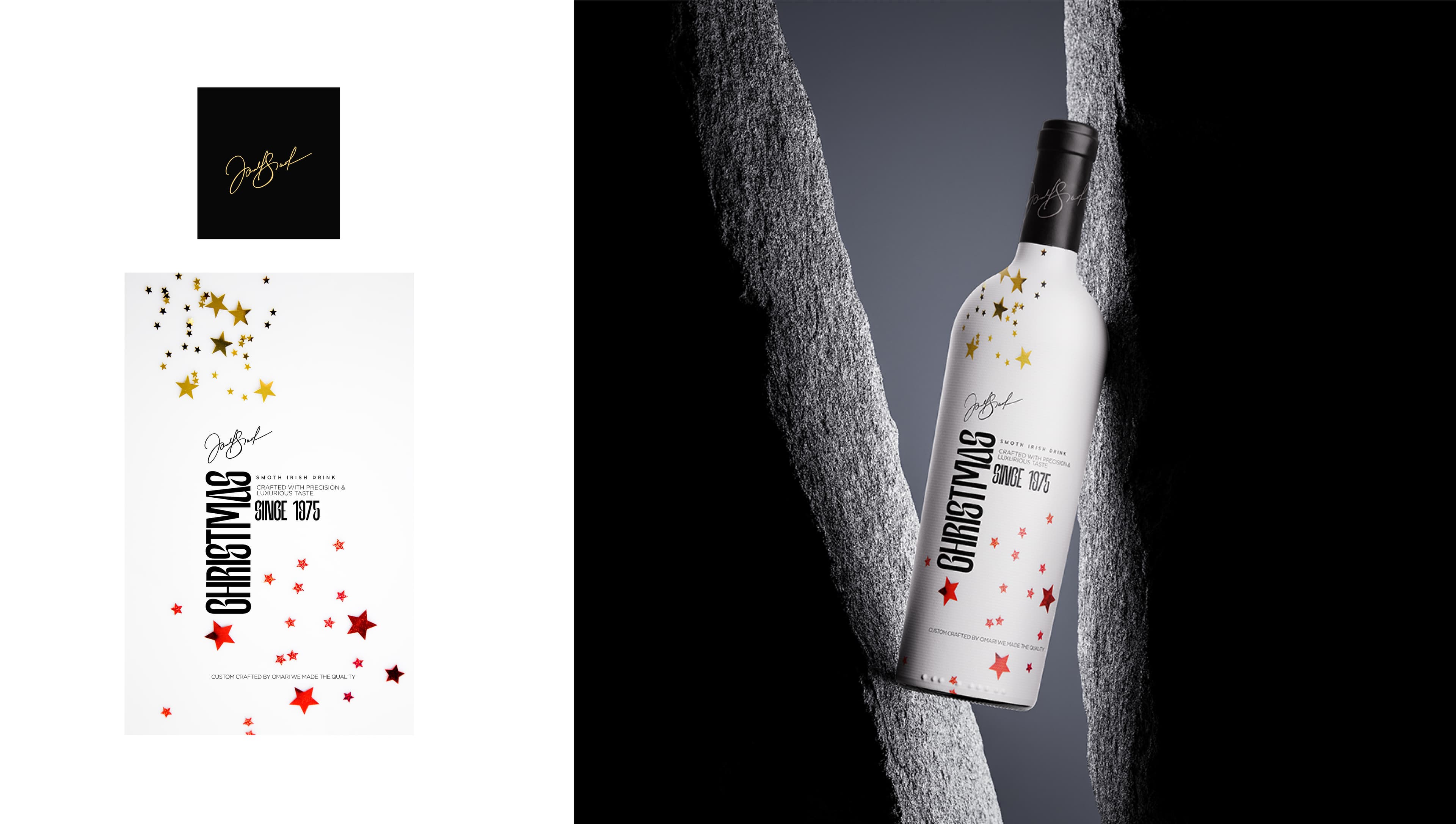 Christmas Irish Drink Bottle Packaging Die-Line Template