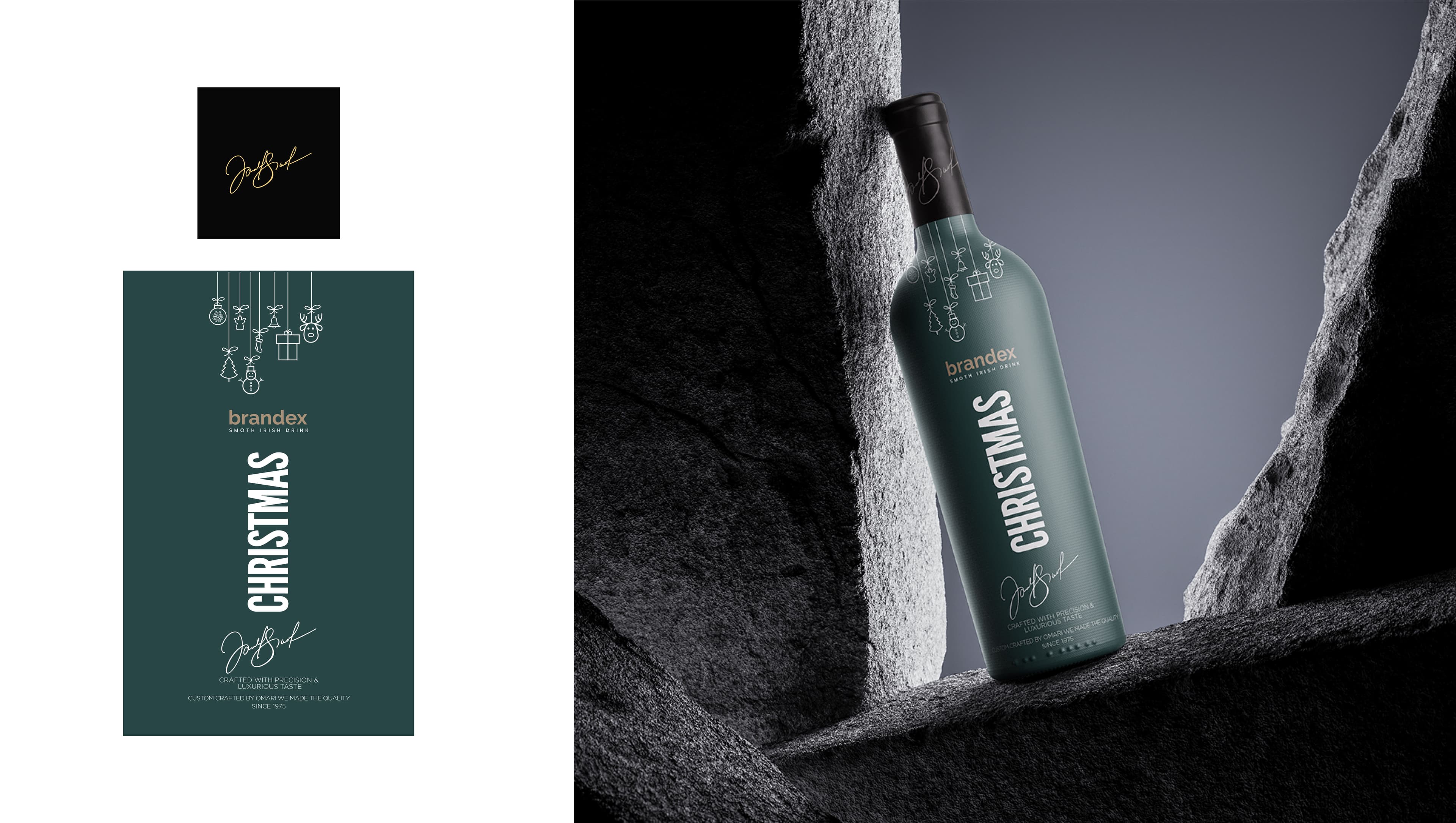 Christmas Smooth Irish Drink Beverage Packaging Box EPS Template