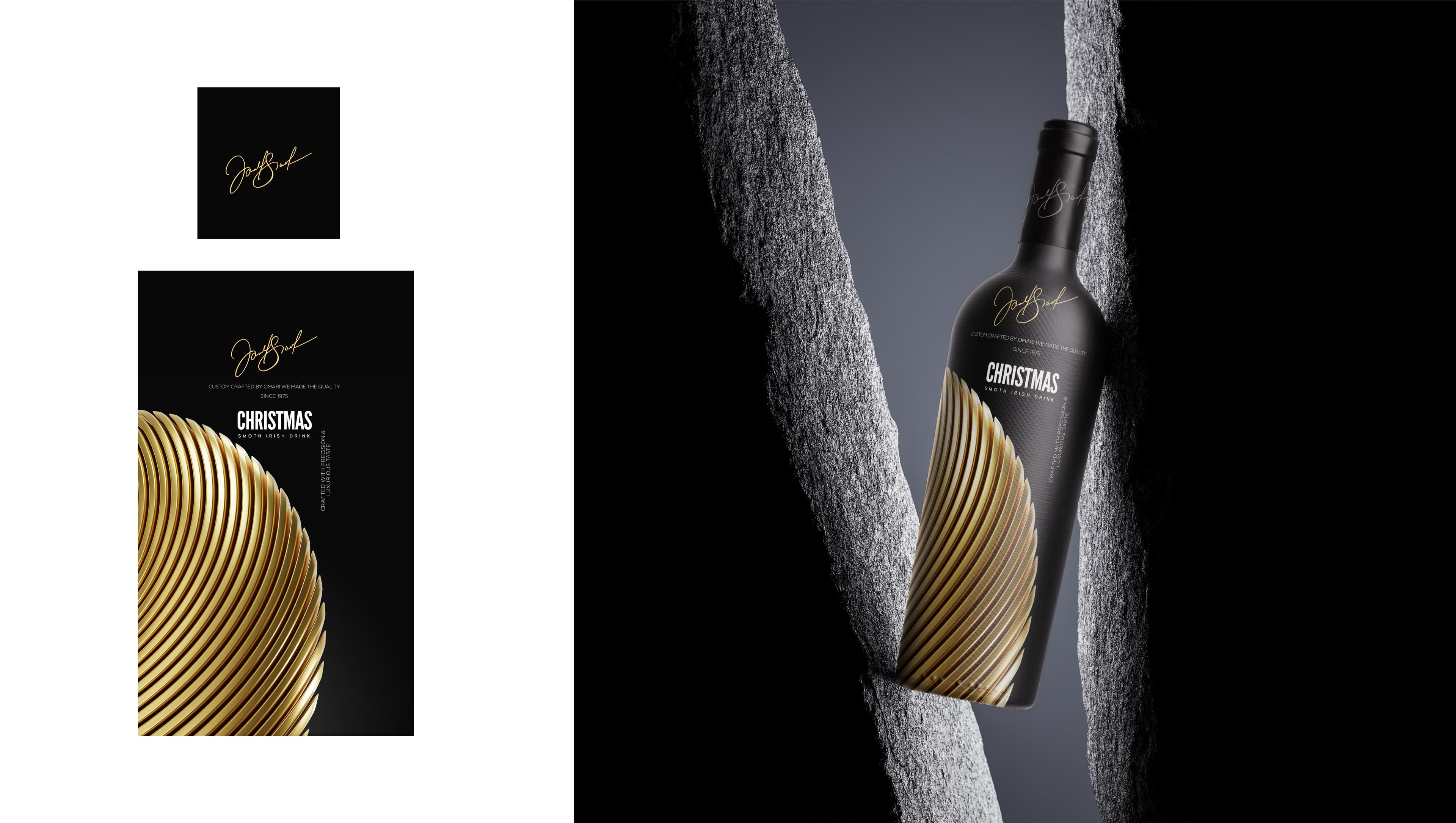 EPS Christmas Irish Drink Packaging Box Die-Line Template