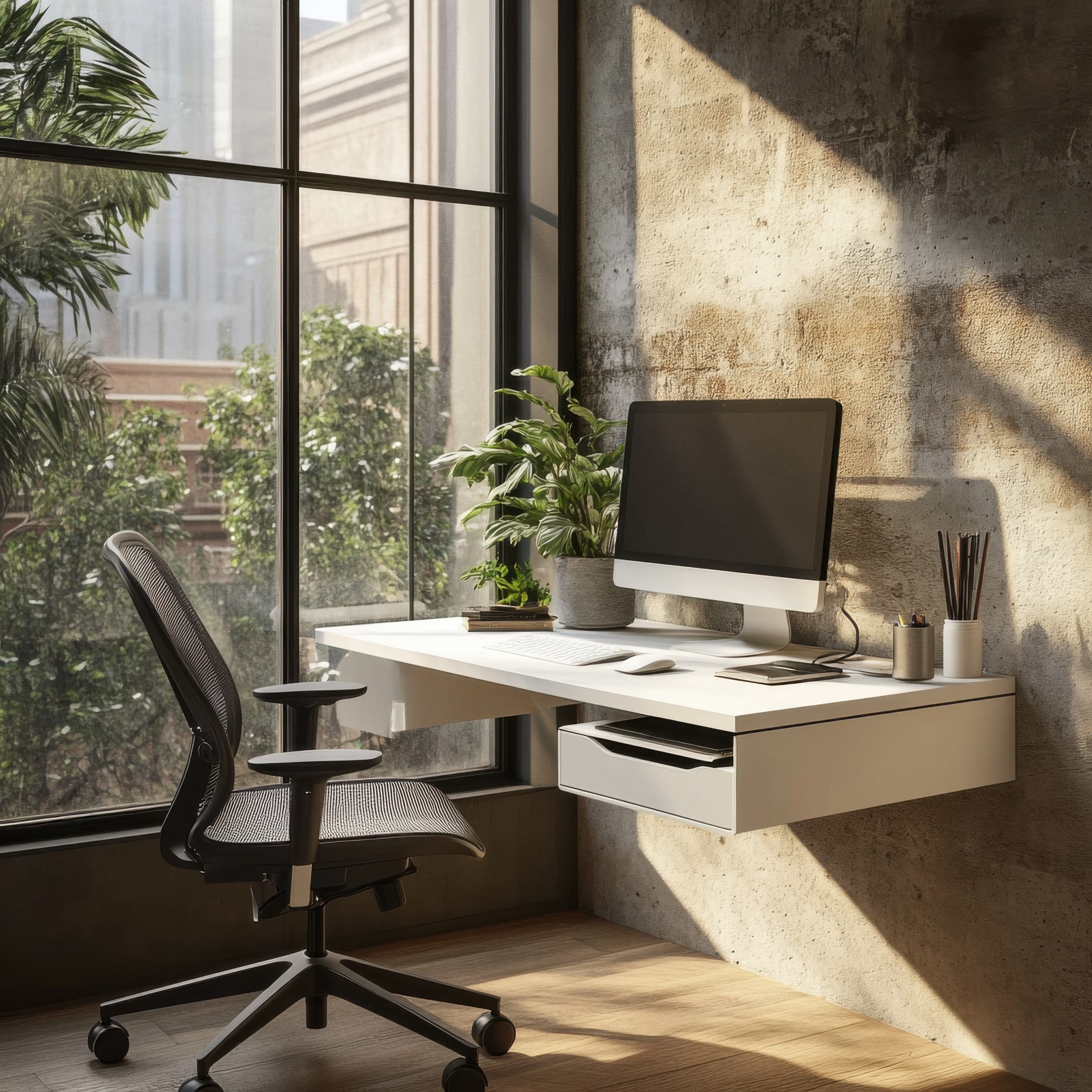 Serene Mountain Landscape with Soft Mist