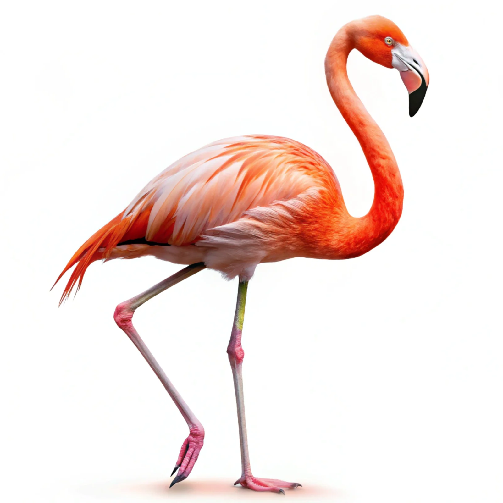 Full-Body Flamingo Illustration - Isolated PSD