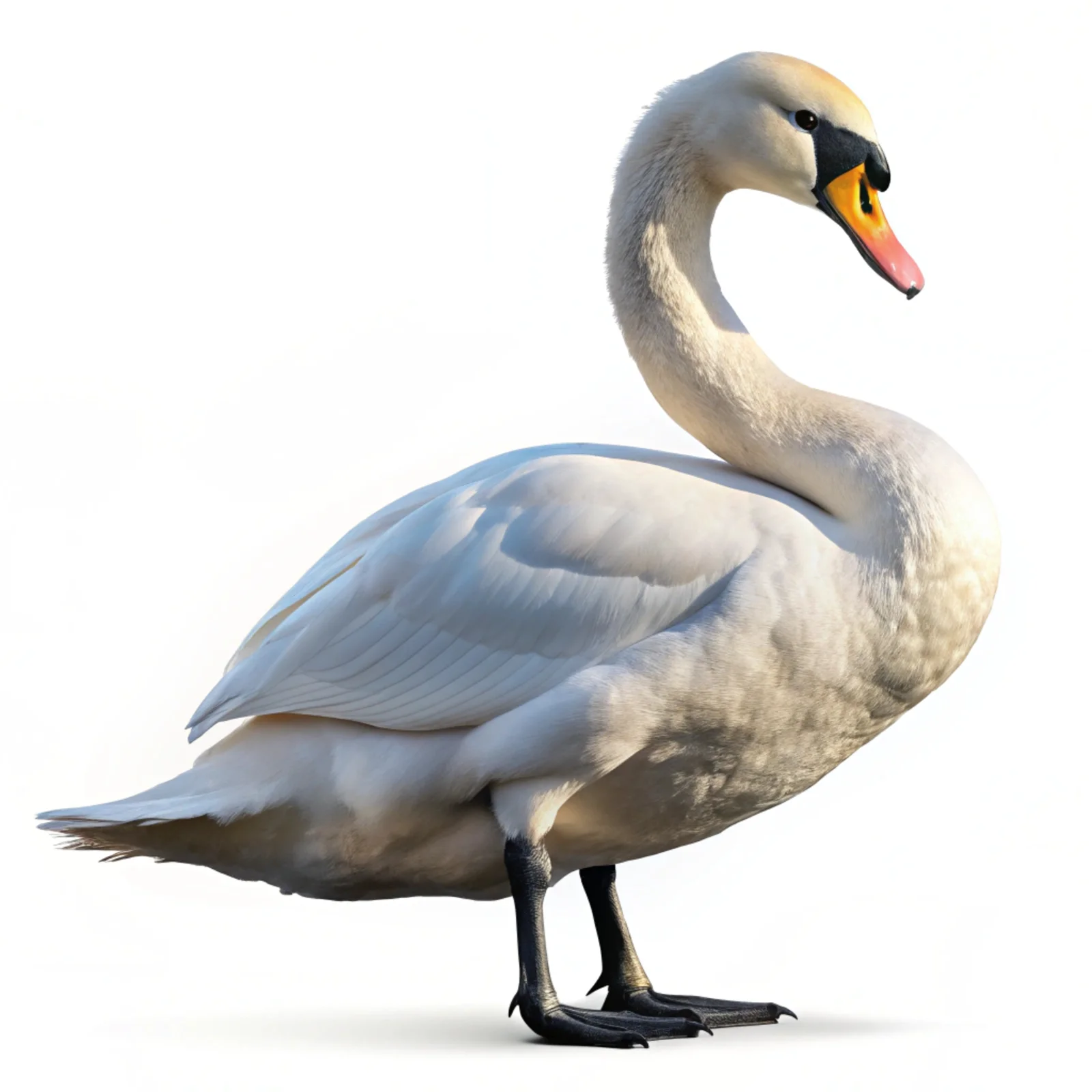 Elegant Full-Body Swan - Isolated PSD