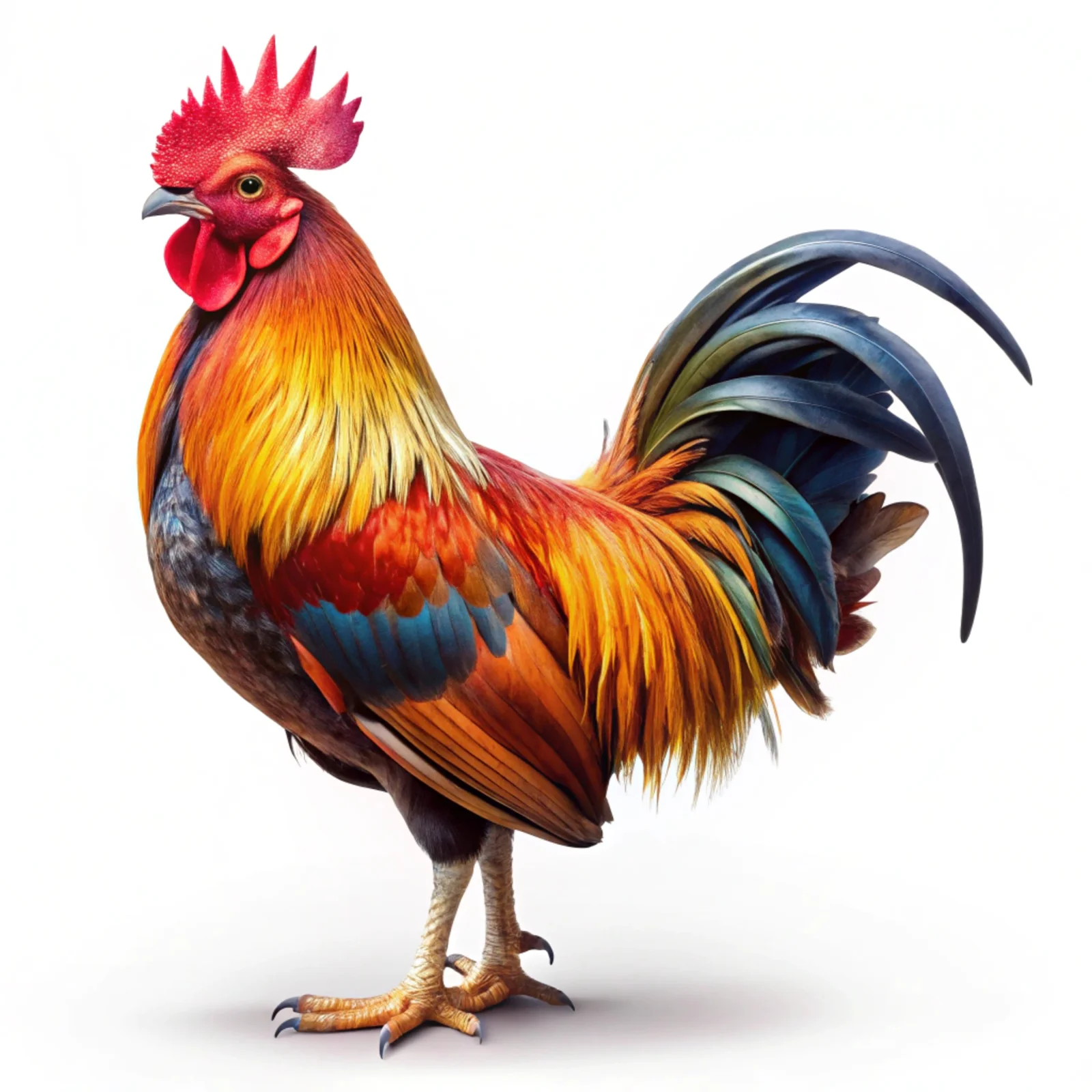 Full-Body Rooster Isolated PSD - Premium Resource