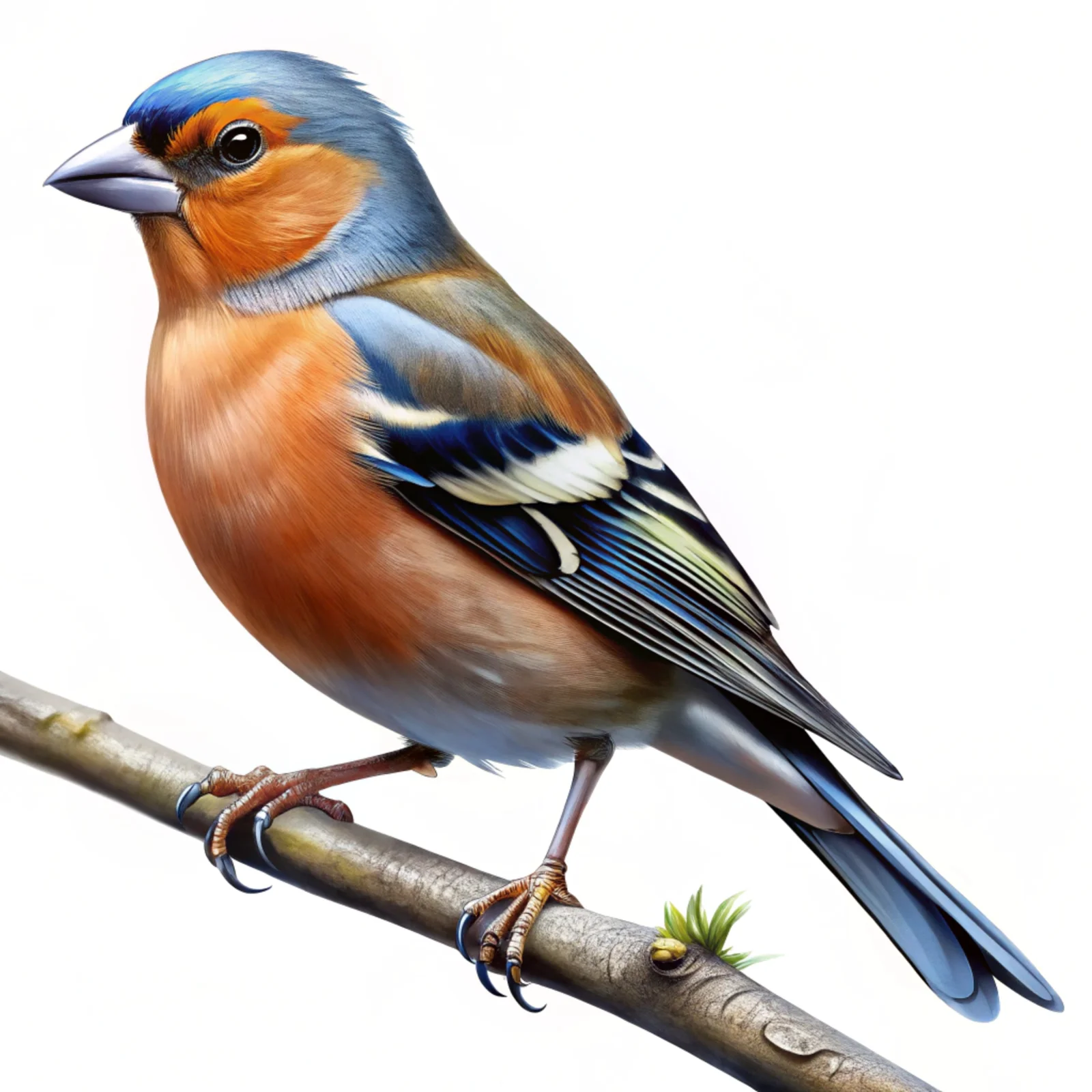 Full-Body Finch Perched - Isolated PSD