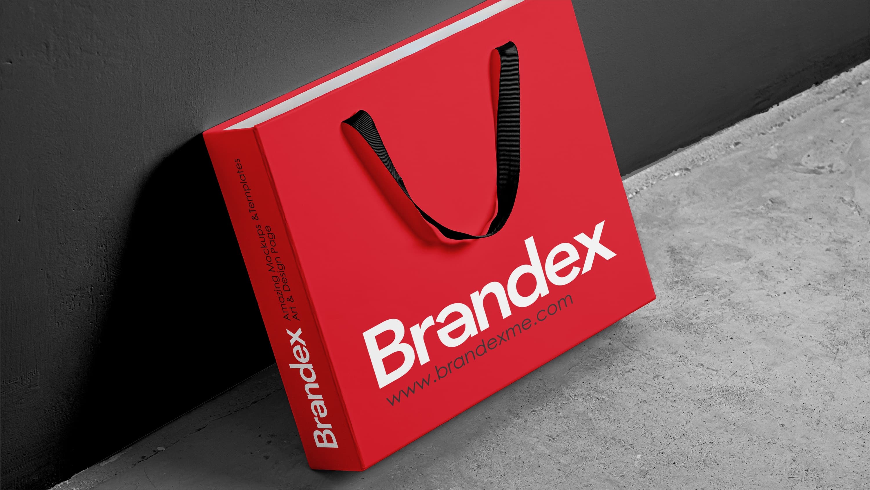 Red shopping bag mockup
