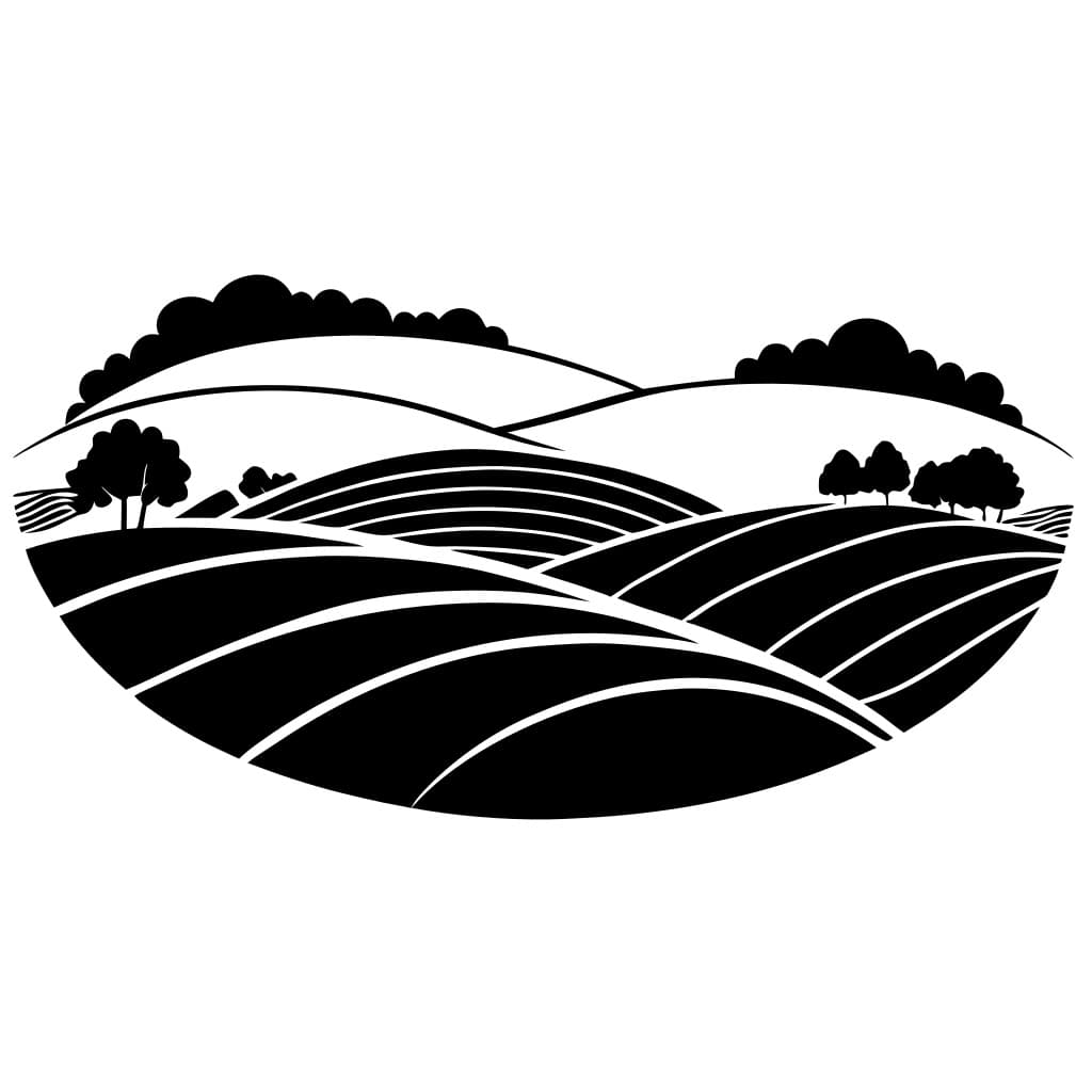 Serene Rolling Hills Vector Illustration