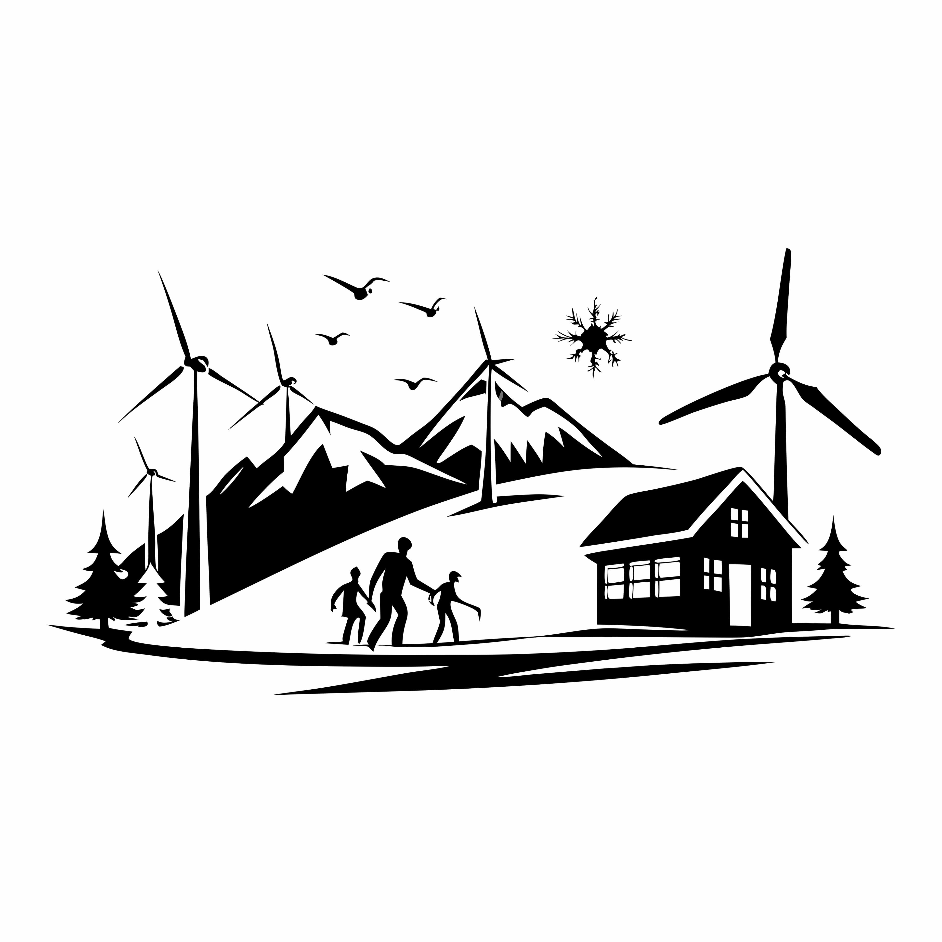 Eco-Friendly Mountain Ski Resort Logo