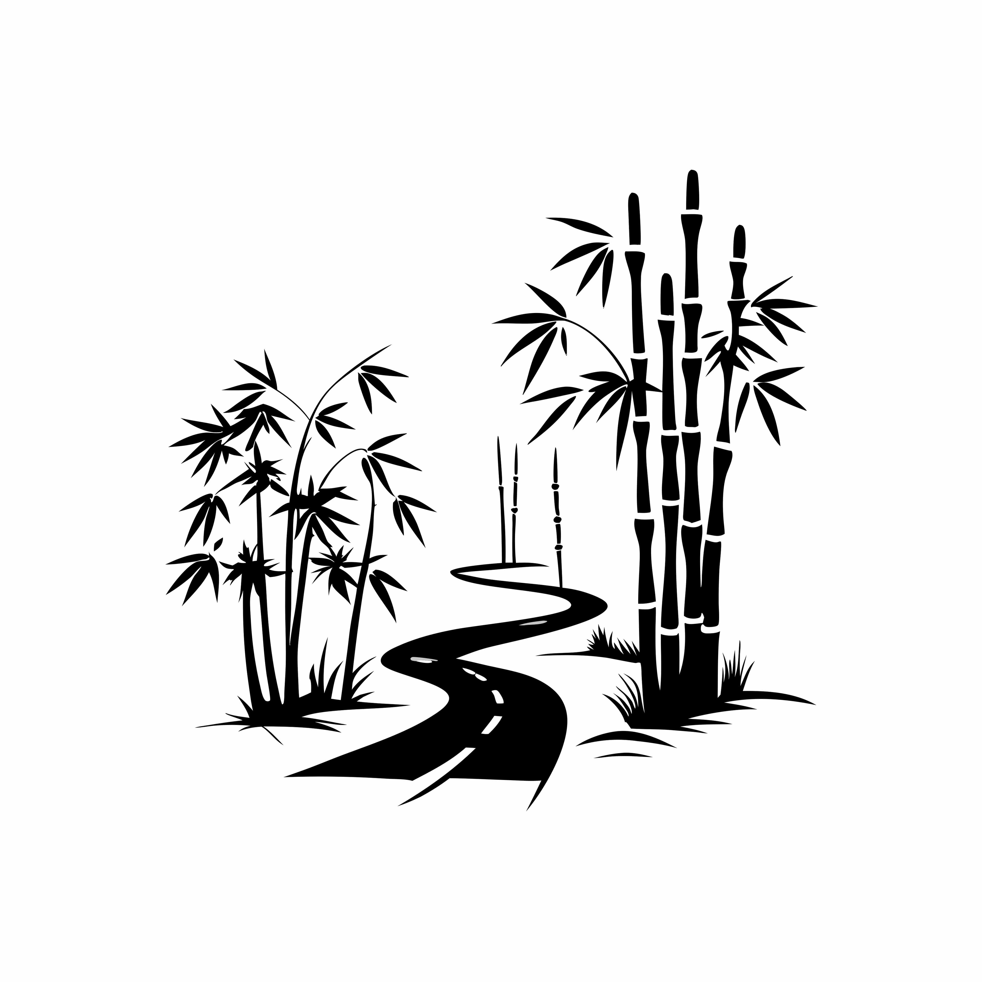 Serene Bamboo Forest Walking Path