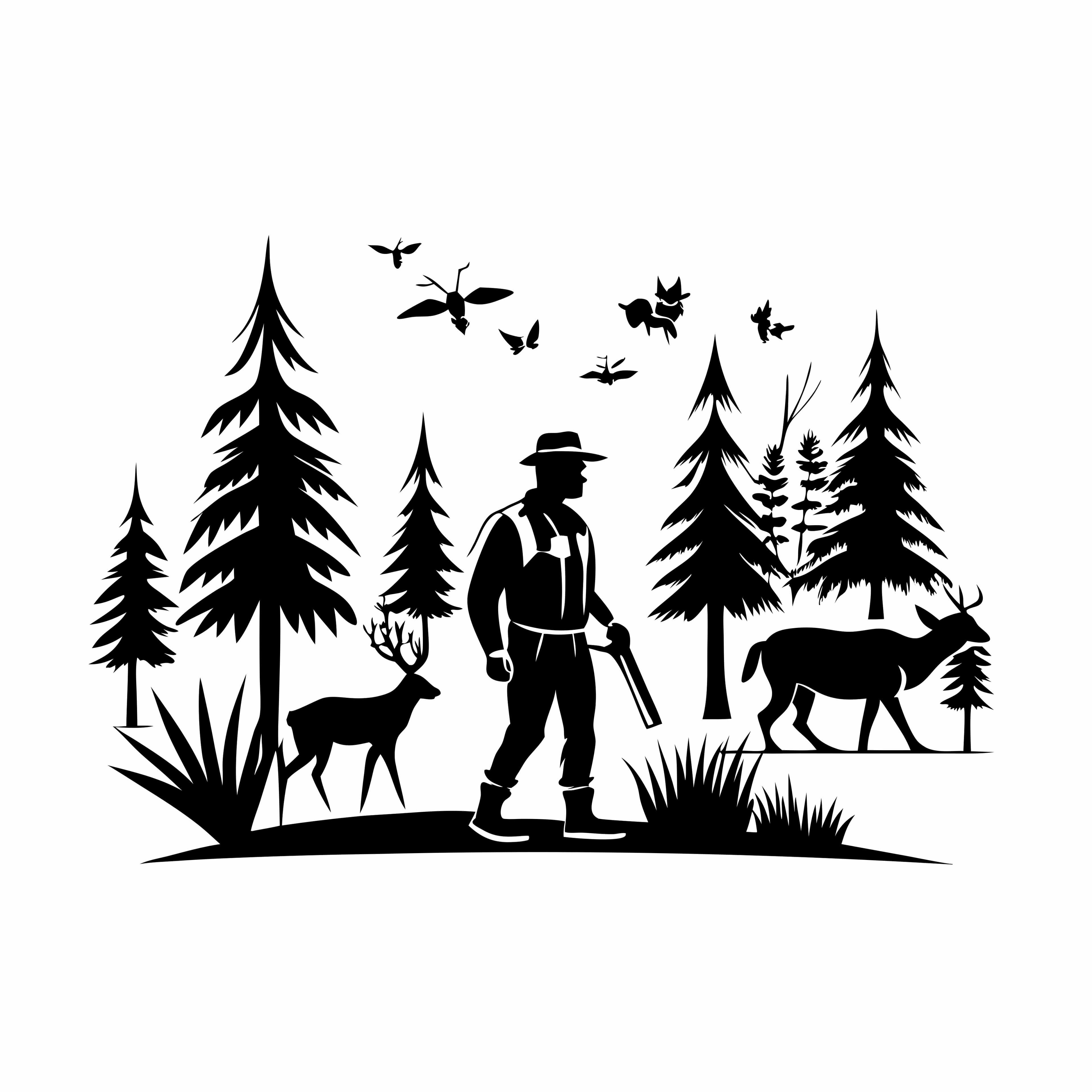 Dense Forest Conservation Vector Artwork