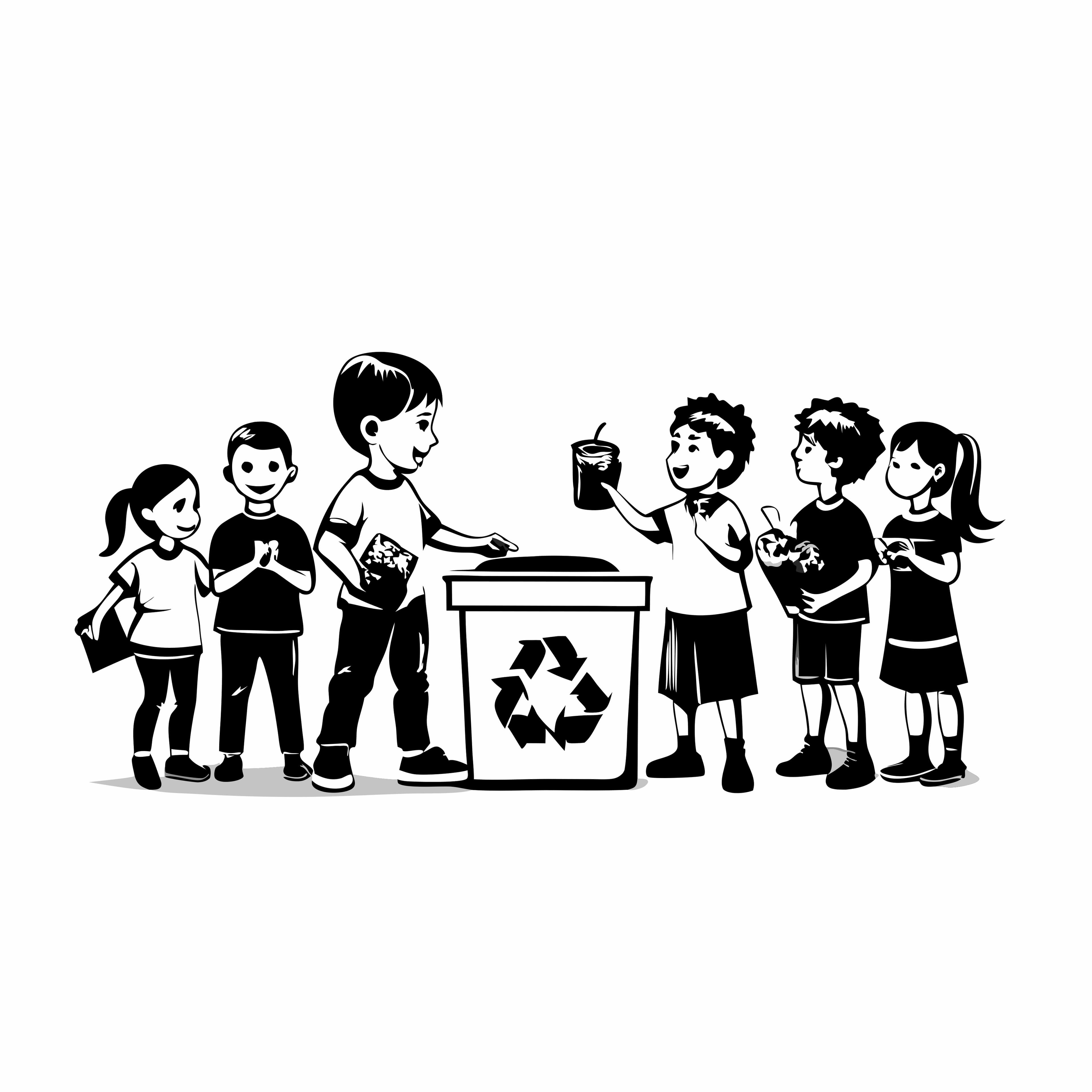 Playful Kids Recycling Workshop Illustration