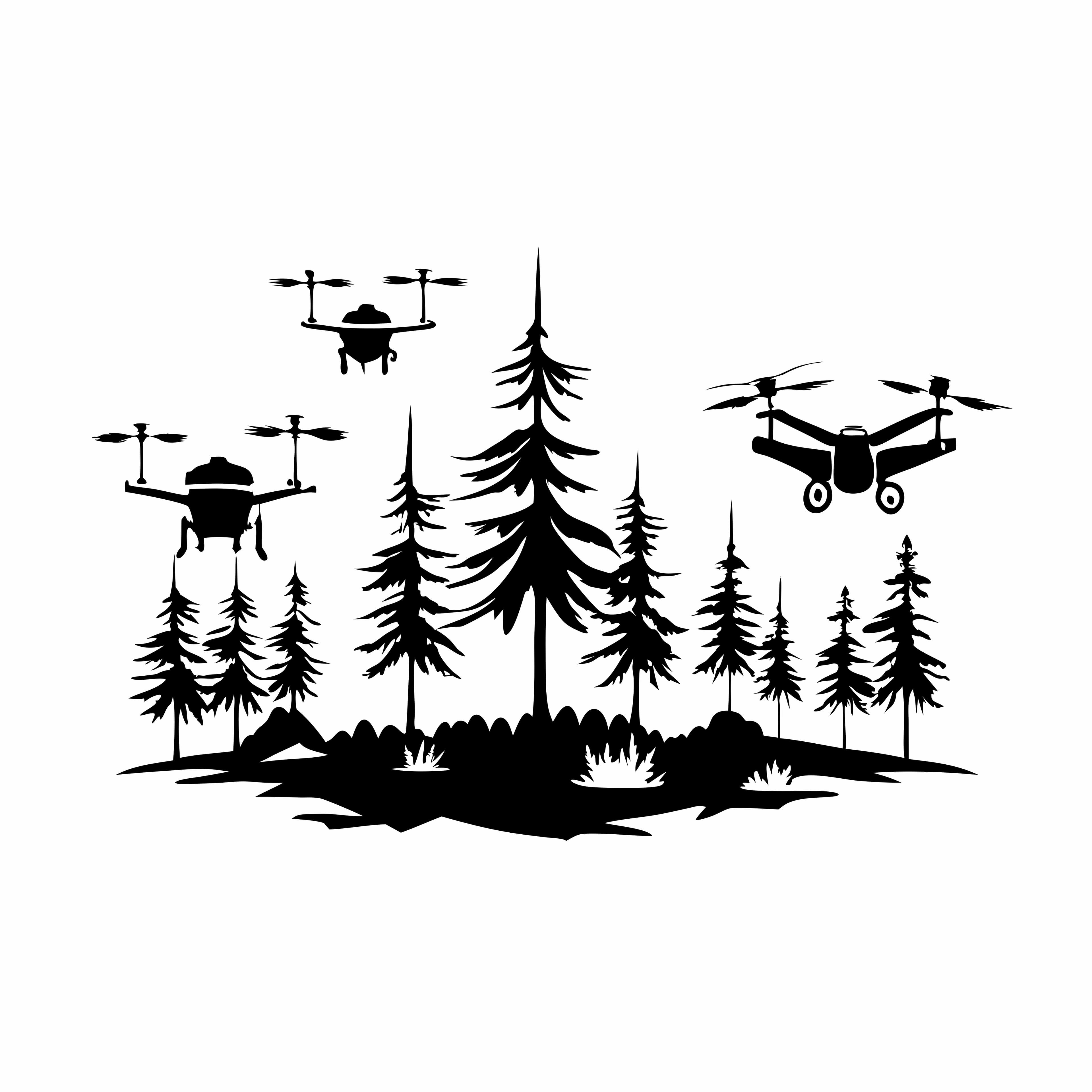 Innovative Drone Reforestation Illustration