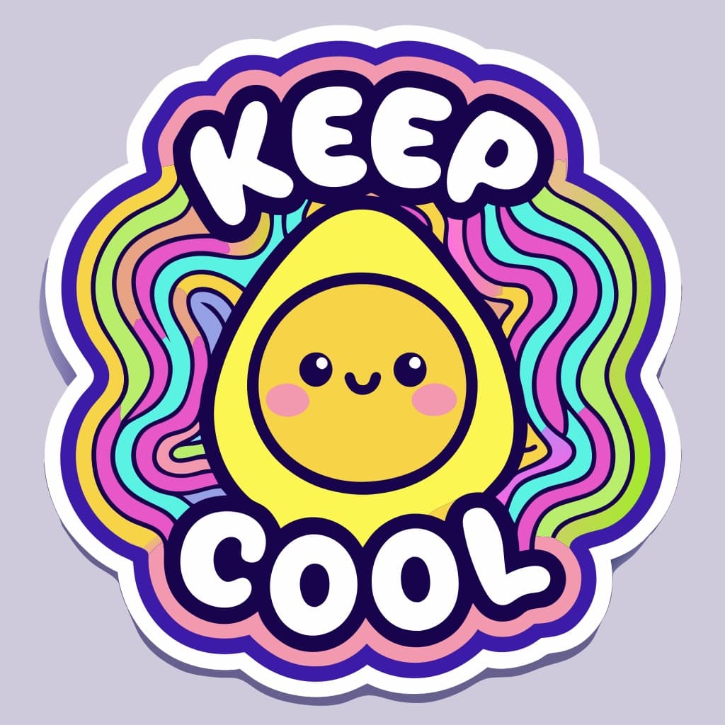 Colorful Psychedelic Groovy Sticker Design