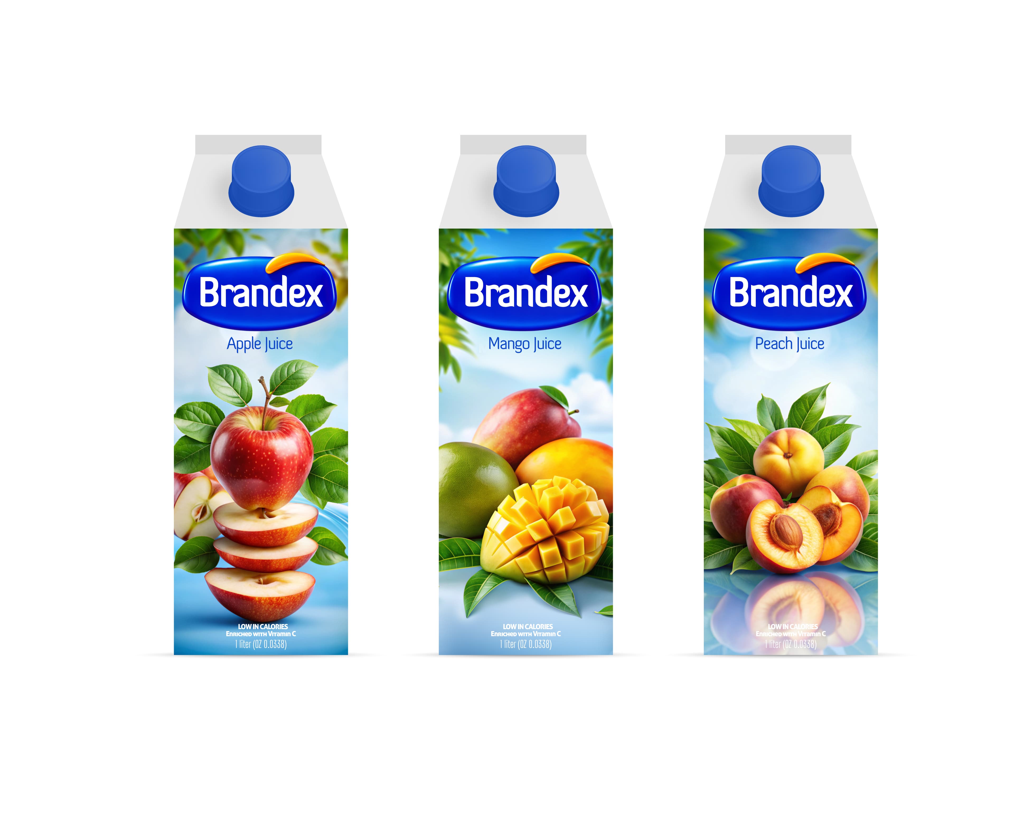 Vibrant fruit juice carton packaging design