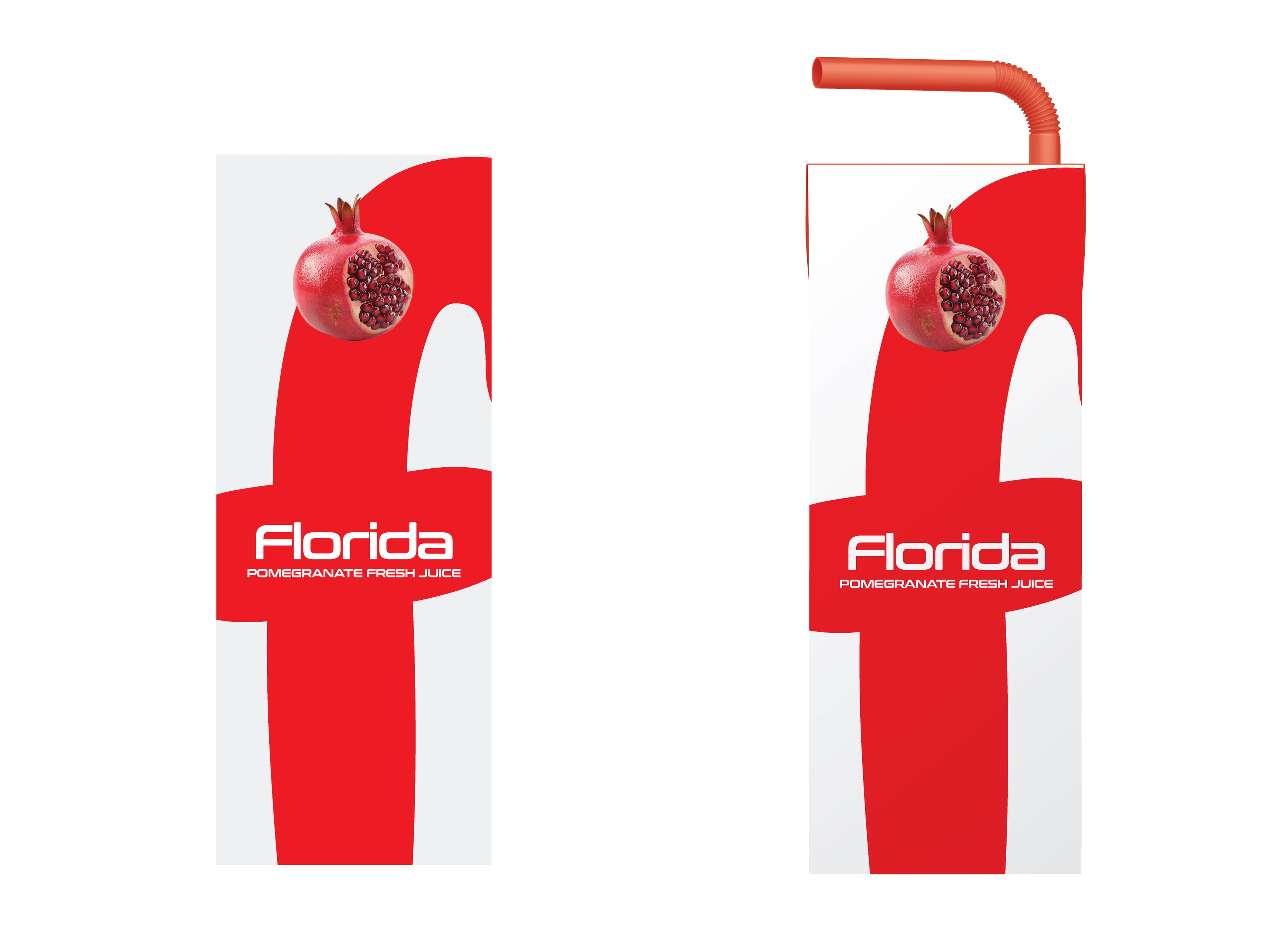 Modern pomegranate juice carton packaging design